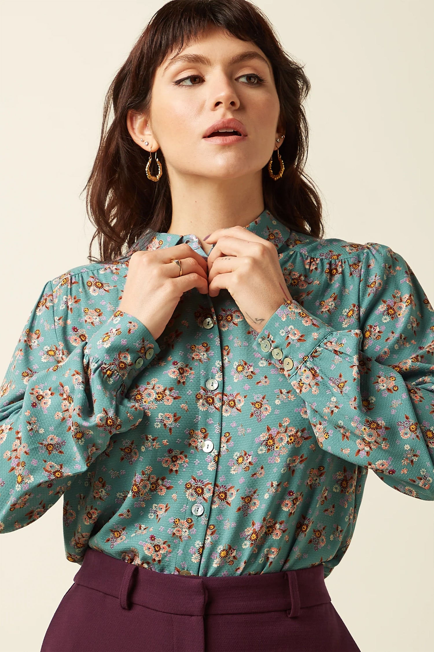 King_Louie_CARINA_REVEL_Vintage_Floral_Blueten_Langarm_BLUSE_Oberteil_Blouse_-_Tuerkisblau-6