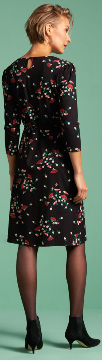 King_Louie_CECIL_MATCHA_Vintage_Floral_Faecher_V-NECK_A-Linie_Dress_KLEID-3