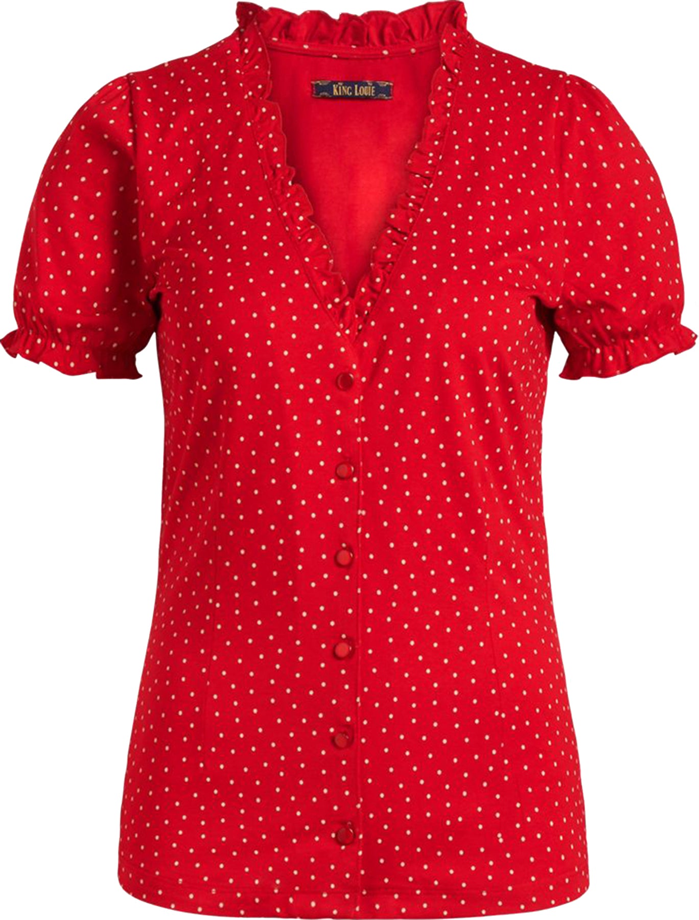 King_Louie_CELIA_Vintage_LITTLE_DOTS_Punkte_Rueschen_BLOUSE_Bluse_killer_kirsche_Kopie