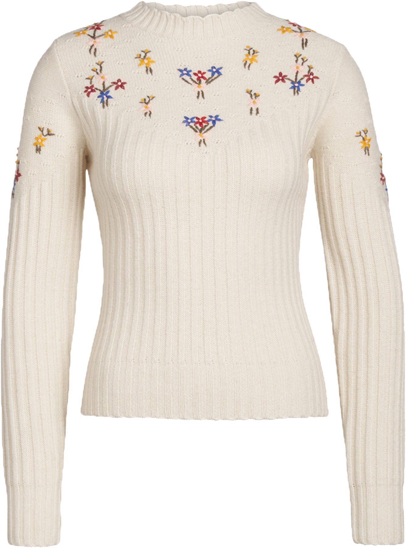 King_Louie_CHERI_Stehkragen_FLORAL_Langarm_PULLOVER_Oberteil_Creme_killer_kirsche_creme