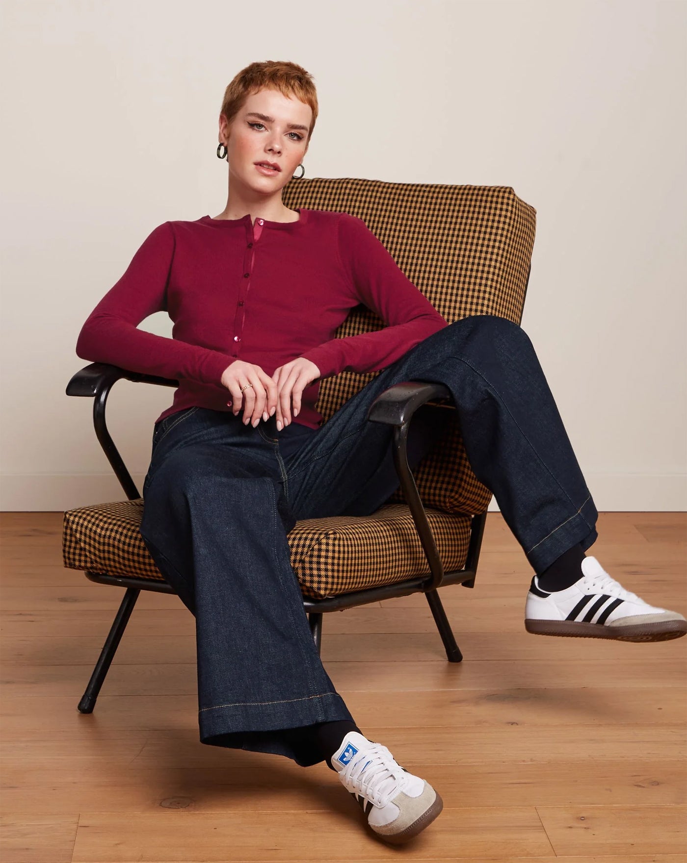 King_Louie_COCOON_VINTAGE_Langarm_Roundneck_Knit_Strickjacke_CARDIGAN_-_Weinrot-1