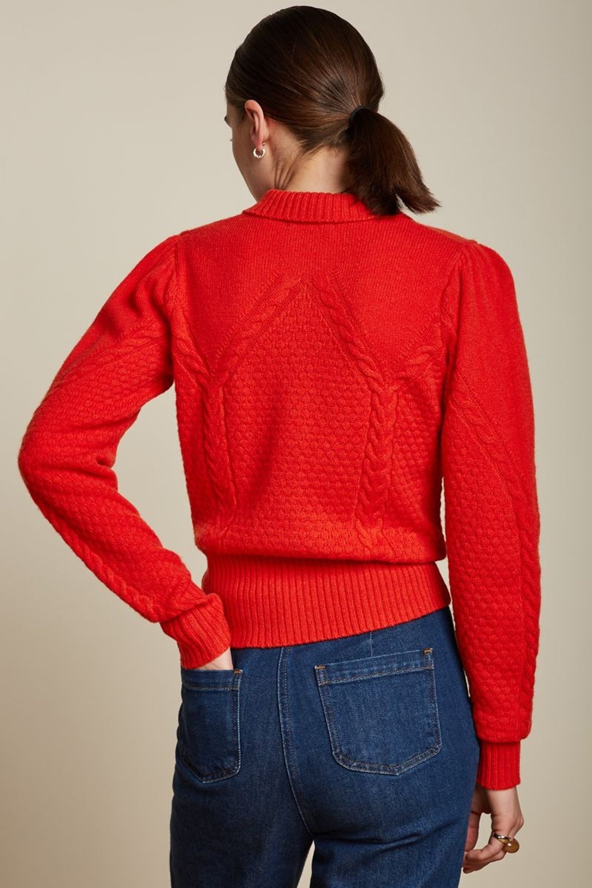 King_Louie_COLLAR_ORNELLIA_Zopfmuster_Langarm_60s_CARDIGAN_Strickjacke_-_Fiesta_Red_killer_kirsche_2