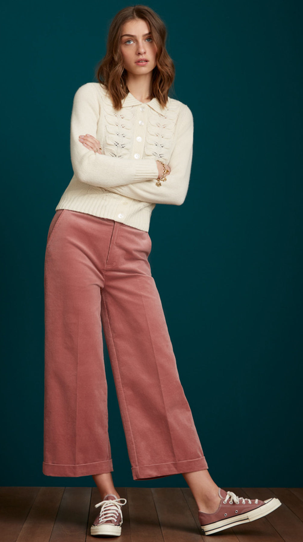 King_Louie_CUSTARD_Vintage_BLATTMUSTER_Langarm_CARDIGAN_Strickjacke_Creme_killer_kirsche_3