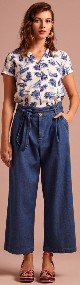 King_Louie_DAISY_LOVEBOAT_Vintage_Boote_V-Neck_Kurzarm_BLOUSE_Bluse-2