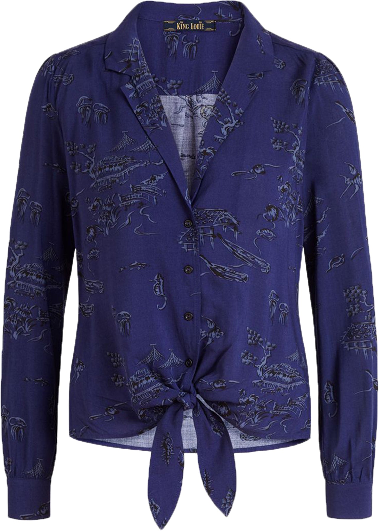 King_Louie_DAISY_MEDUSE_V-Neck_Langarm_KNOT_Tie_Up_Blouse_BLUSE_Oberteil_killer_kirscheOfLCBuqIoTpKB