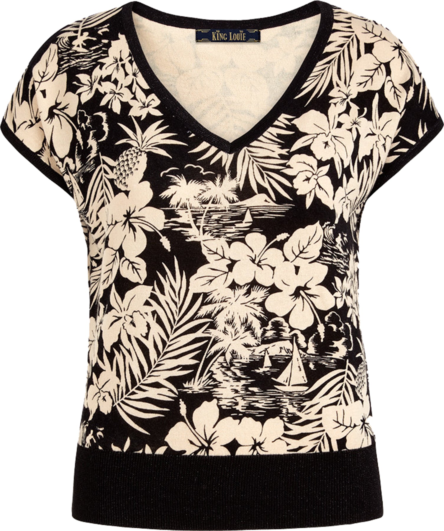 King_Louie_DEEP_V_CARAMBOLA_Tropical_HIBISKUS_Ananas_Feinstrick_Kurzarm_SHIRT_Oberteil_Killer_Kirsche-1