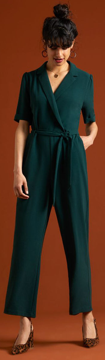 King_Louie_DORA_Vintage_KURZARM_V-Neck_Flared_Leg_JUMPSUIT_Overall_Gruen-2XpIoSskcMNQBp