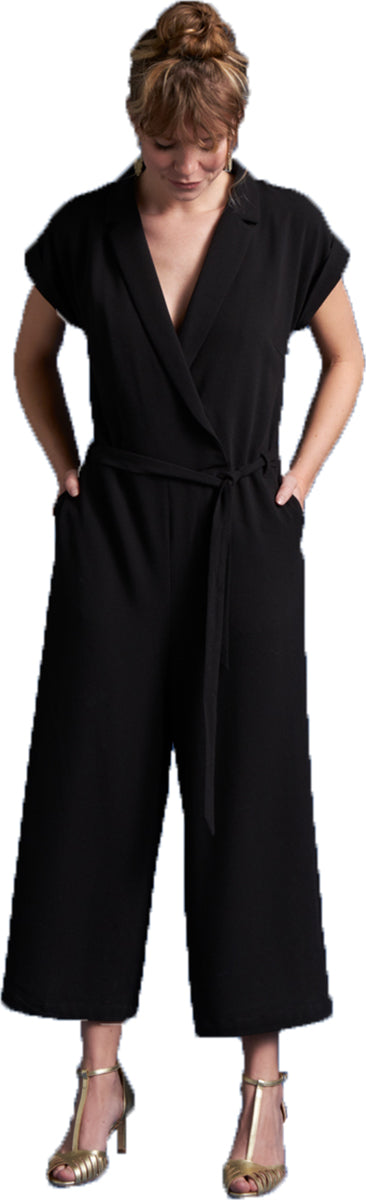 King_Louie_DORIS_Vintage_V-NECK_Kurzarm_7_8_JUMPSUIT_Overall_Schwarz-2