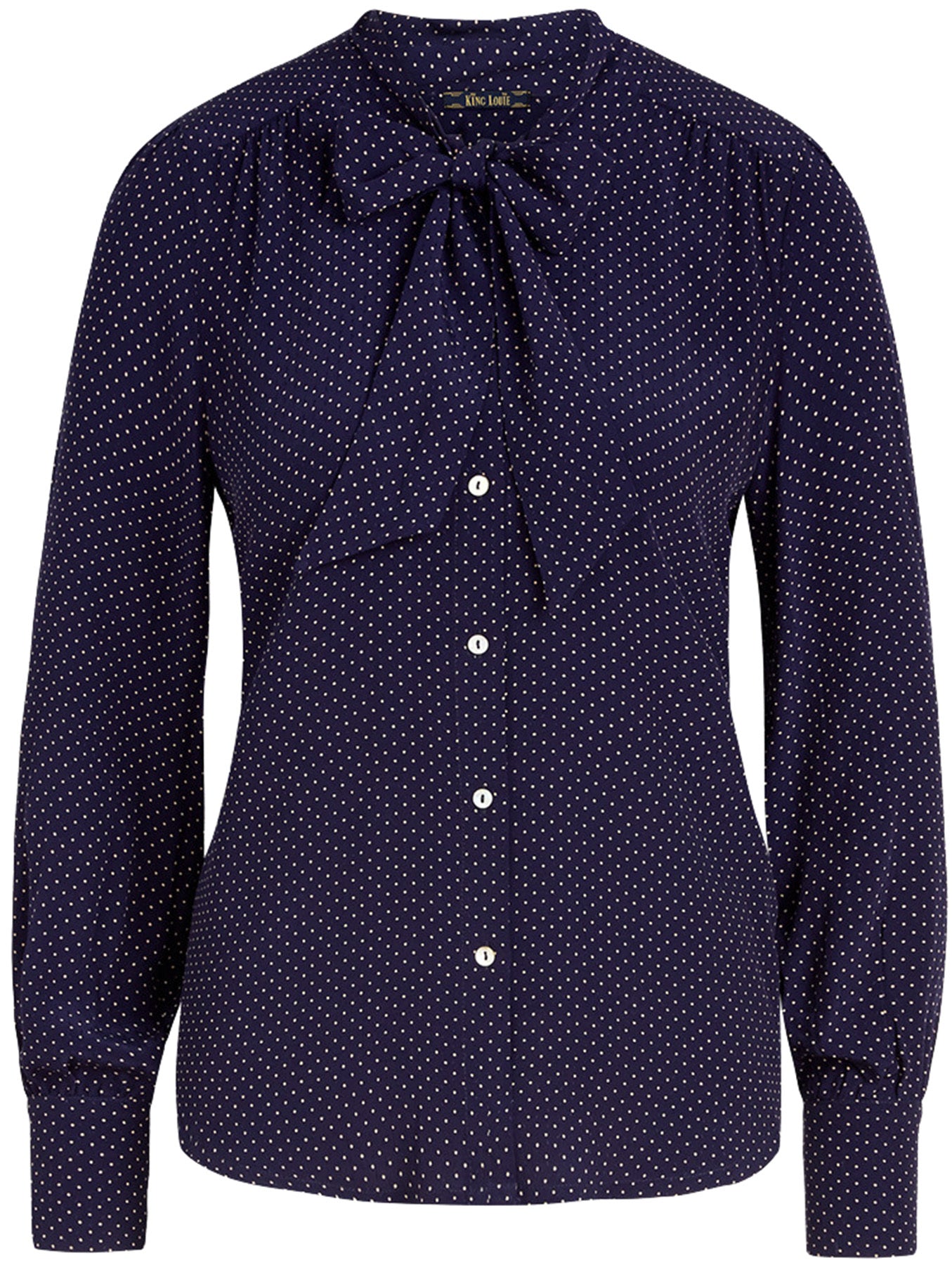 King_Louie_Delia_Blouse_Dottie_POLKA_DOTS_Punkte_50s_Langarm_BLOUSE_Schluppenbluse_killer_kirsche_10lvGeDrLd70Ns
