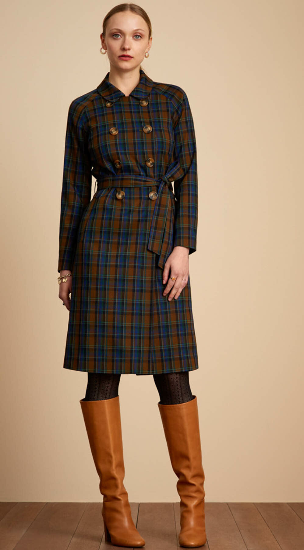 King_Louie_EDITH_Vintage_ZAPPA_CHECK_Karo_TARTAN_Langarm_MANTEL_Coat_killer_kirsche_2shs4Dr48JgdHj