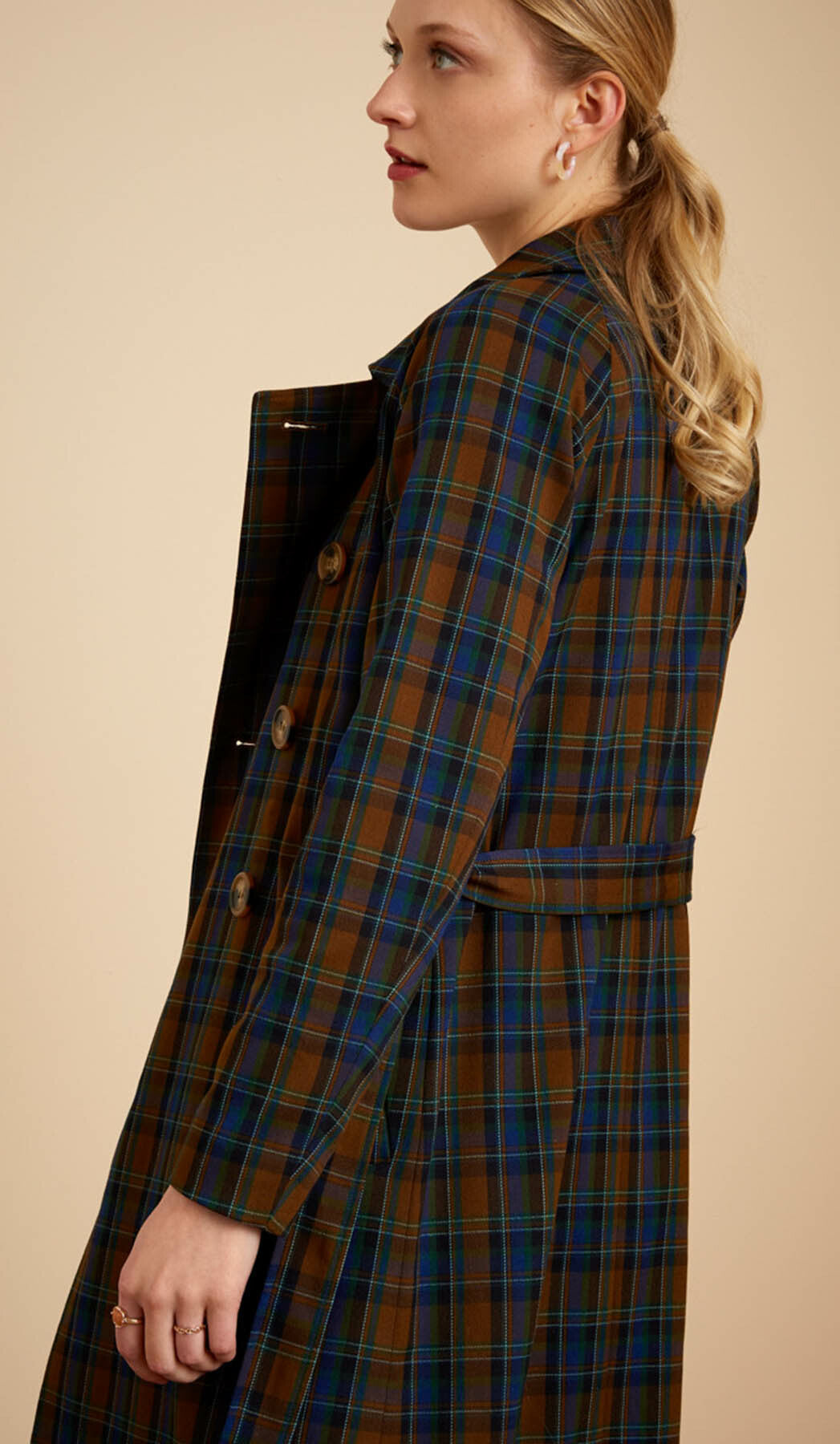 King_Louie_EDITH_Vintage_ZAPPA_CHECK_Karo_TARTAN_Langarm_MANTEL_Coat_killer_kirsche_4m4ebN9caOZa9Z