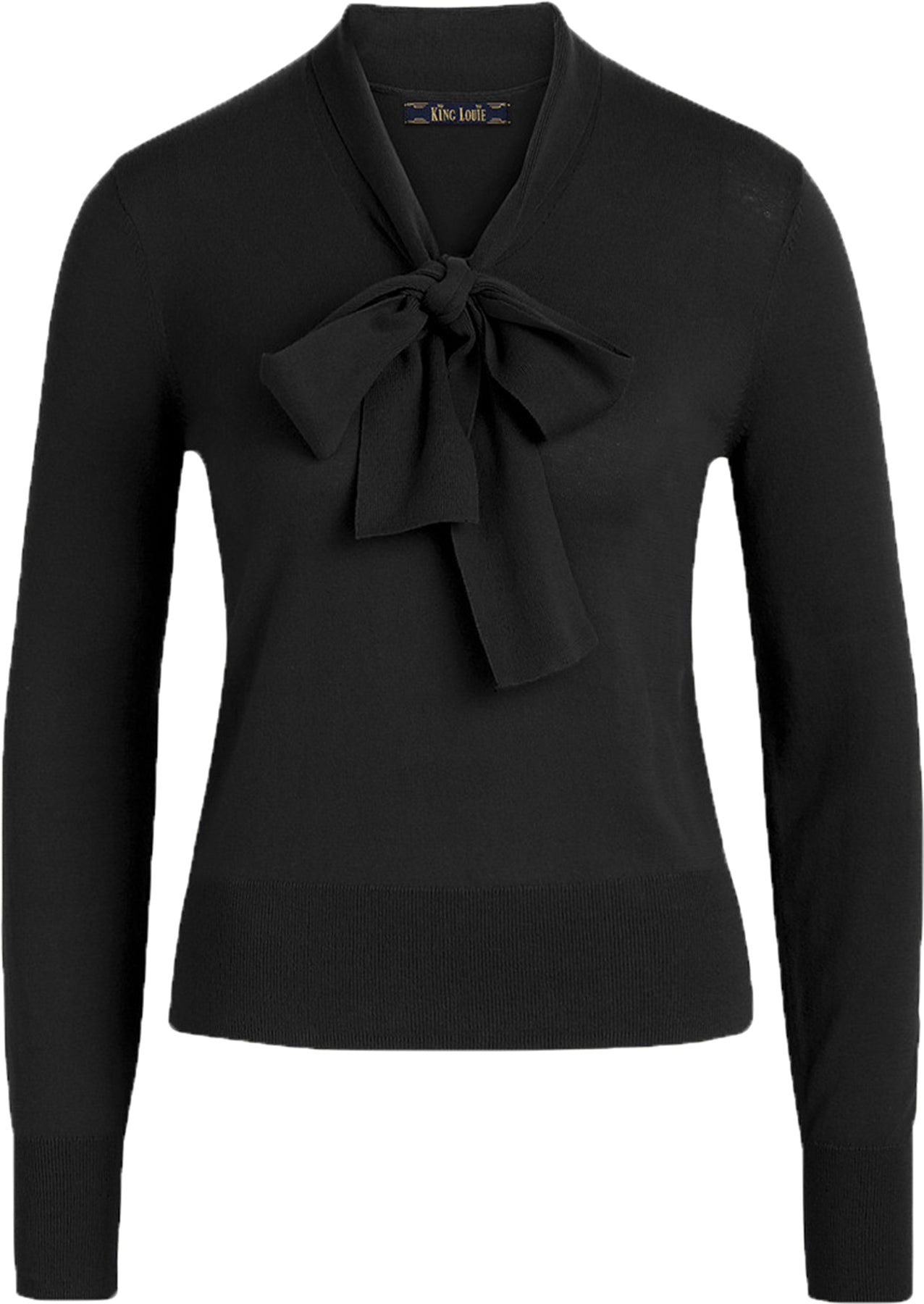 King_Louie_ELLEN_Vintage_BOW_TOP_Langarm_FEINSTRICK_Oberteil_Pullover_Schwarz_Killer_Kirsche-1