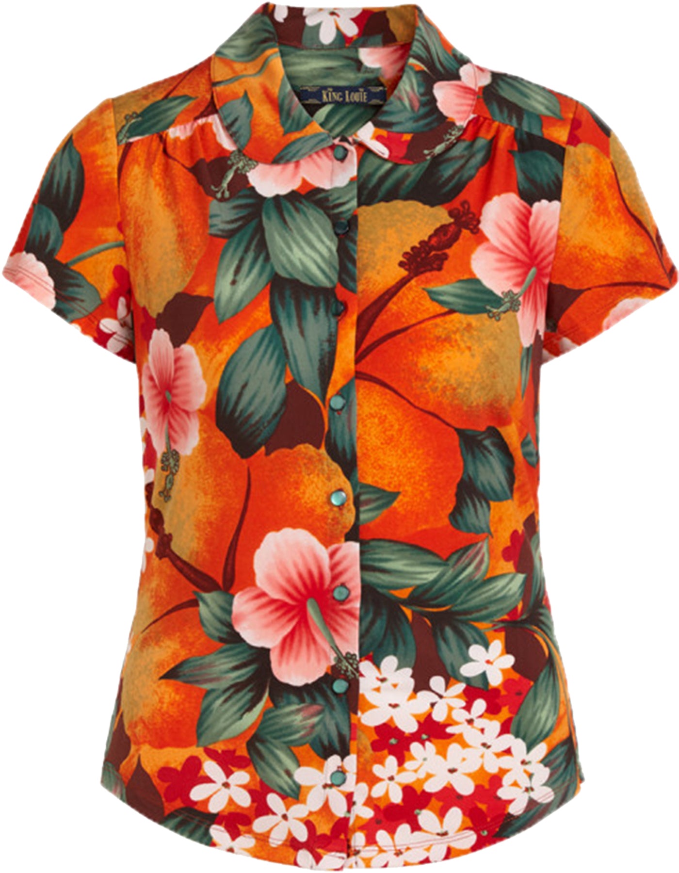 King_Louie_EL_SEGUNDO_Tropical_BLUMEN_Kurzarm_Vintage_Bubikragen_BLUSE_Shirt_killer_kirsche