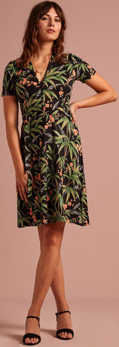 King_Louie_EMMY_TAHITI_Vintage_FLORAL_Blumen_KURZARM_A-Linie_Dress_KLEID-2