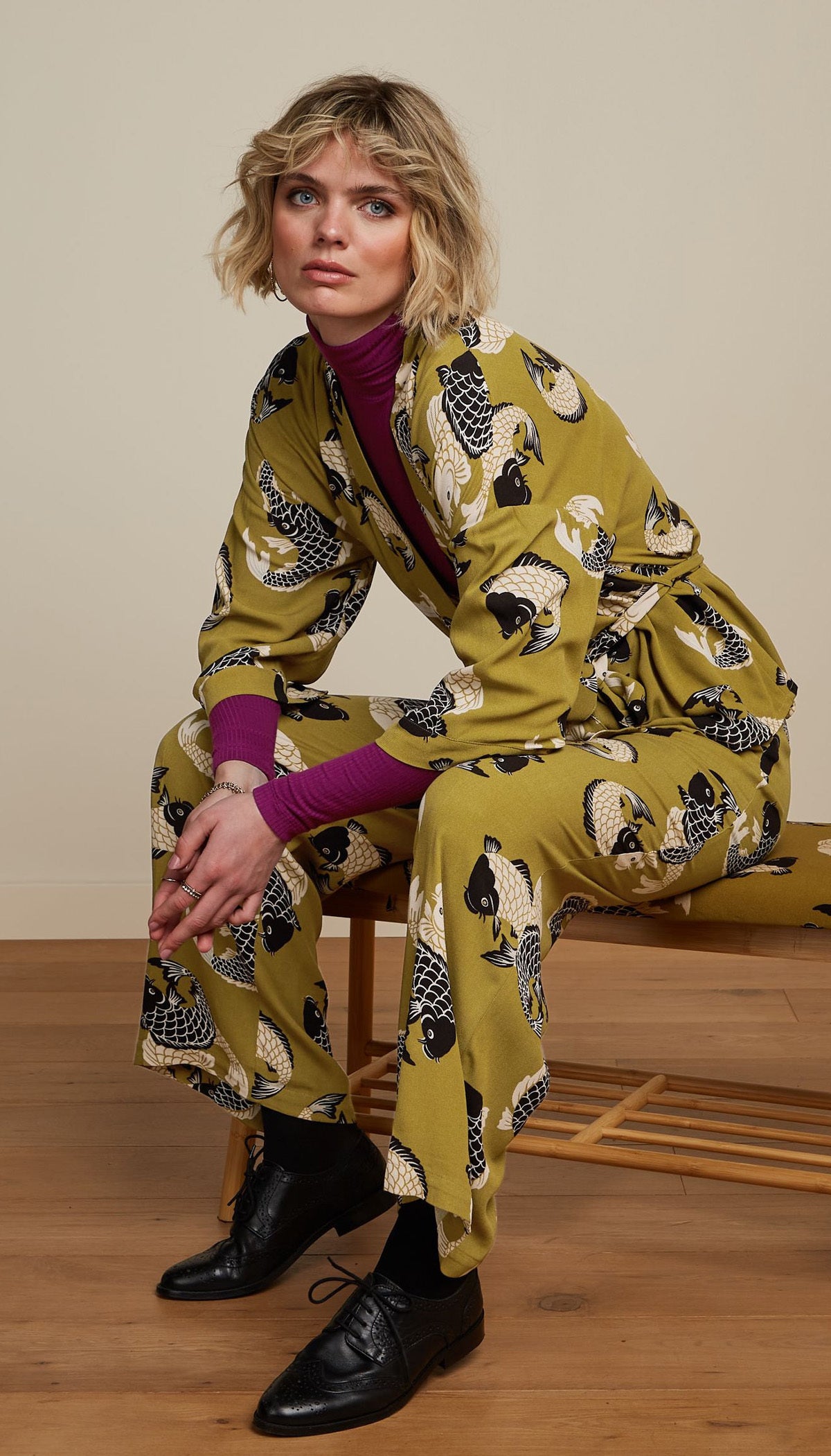 King_Louie_FINTAN_KOI_Vintage_Pleated_Retro_PANTS_Hose__Chartreuse_Yellow-1