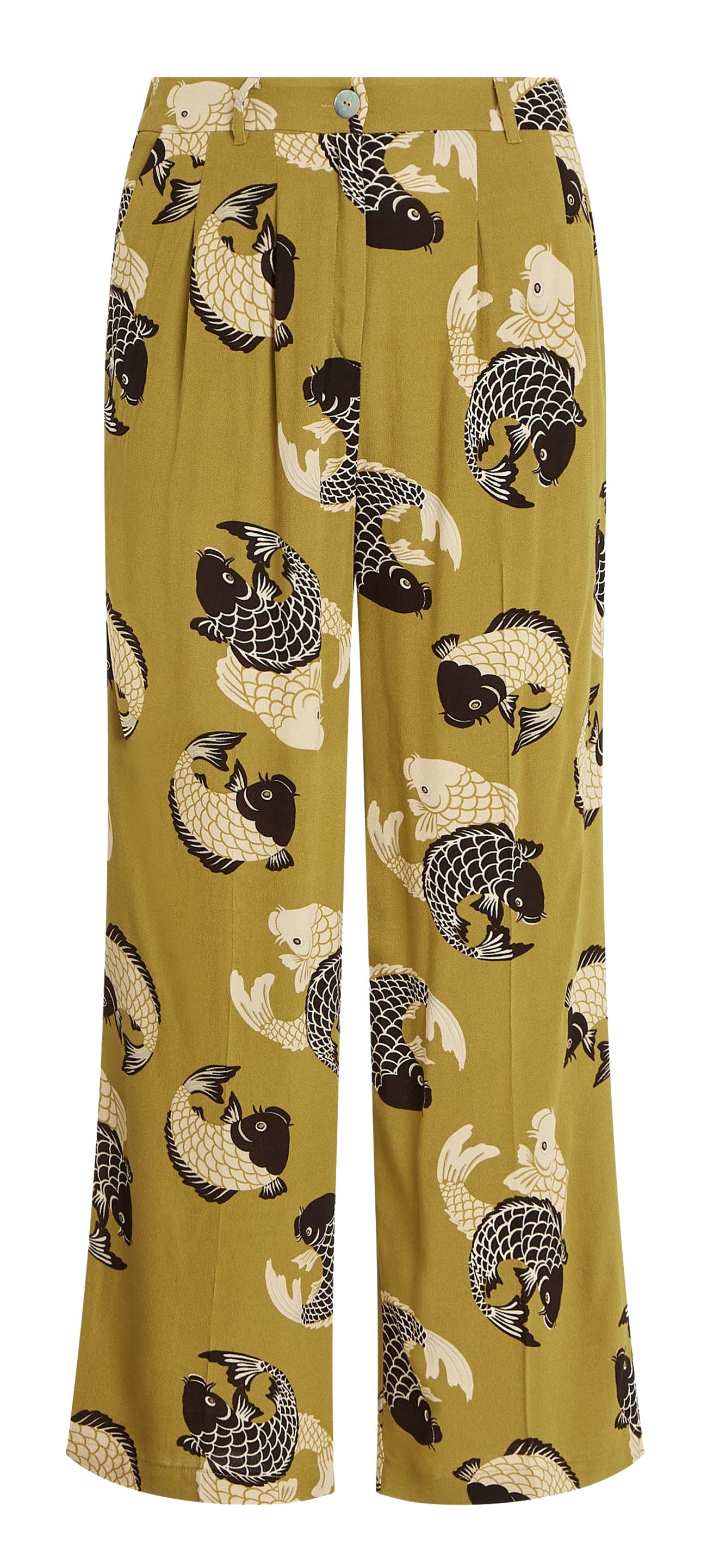 King_Louie_FINTAN_KOI_Vintage_Pleated_Retro_PANTS_Hose__Chartreuse_Yellow-2