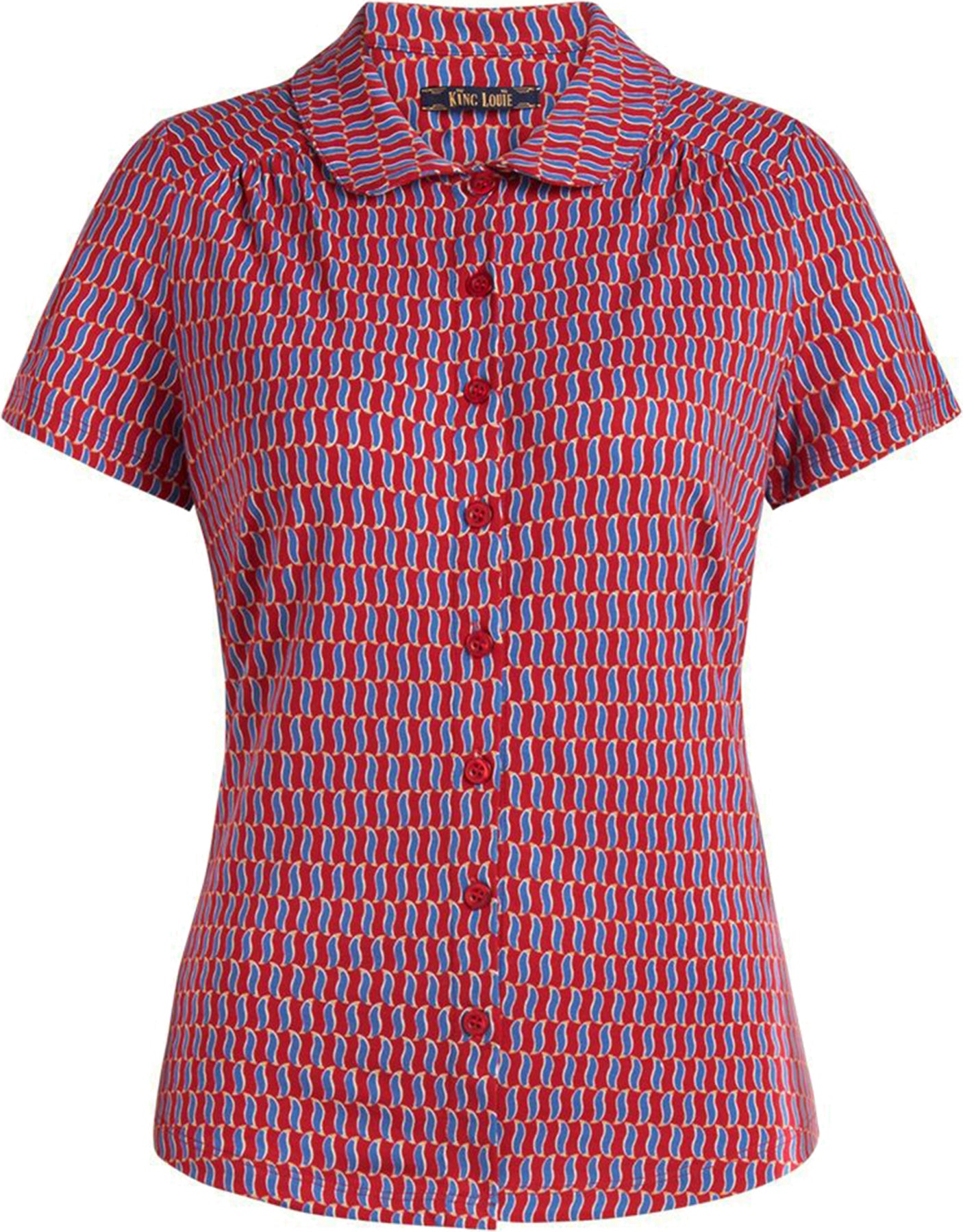 King_Louie_FRIULI_Vintage_PETER_PAN_KRAGEN_Kurzarm_Retro_BLOUSE_Bluse_killer_kirscheZegjcQqLqq6aw