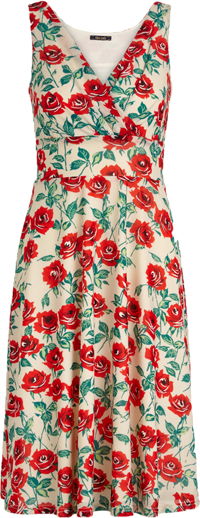King_Louie_GINGER_Vintage_ROSE_Floral_V-NECK_Traeger_Dress_KLEID_killer_kirsche