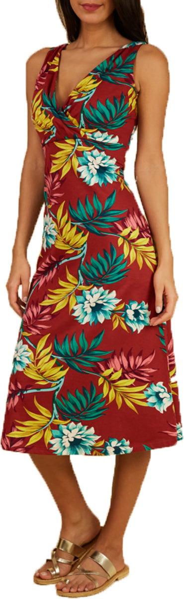 King_Louie_GINGER_Vintage_Tropical_Flower_MARISOL_V-Neck_Dress_KLEID-3JNK7v39V474JM