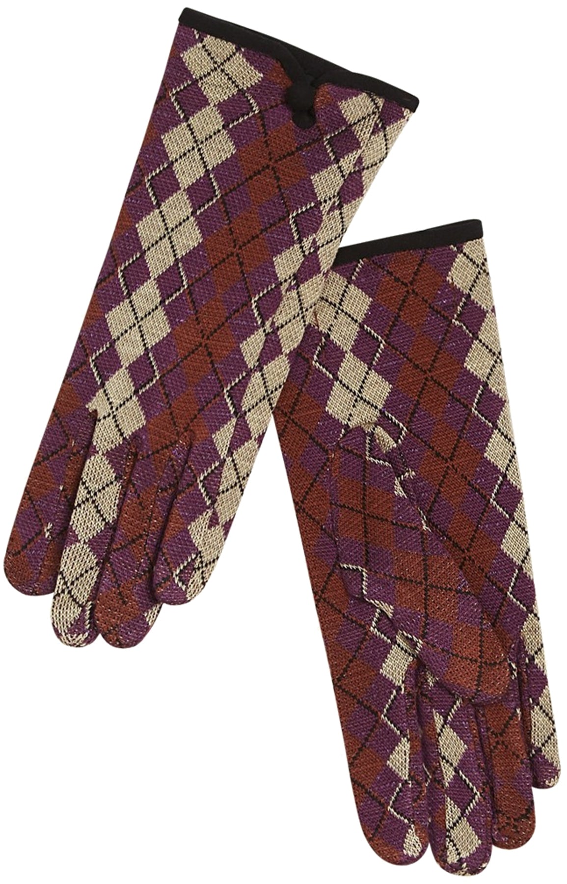 King_Louie_GLOVE_BRIOLETTE_JACQUARD_Muster_ARGYL_Feinstrick_Fingerhandschuh_-_Lila_killer_kirsche_1