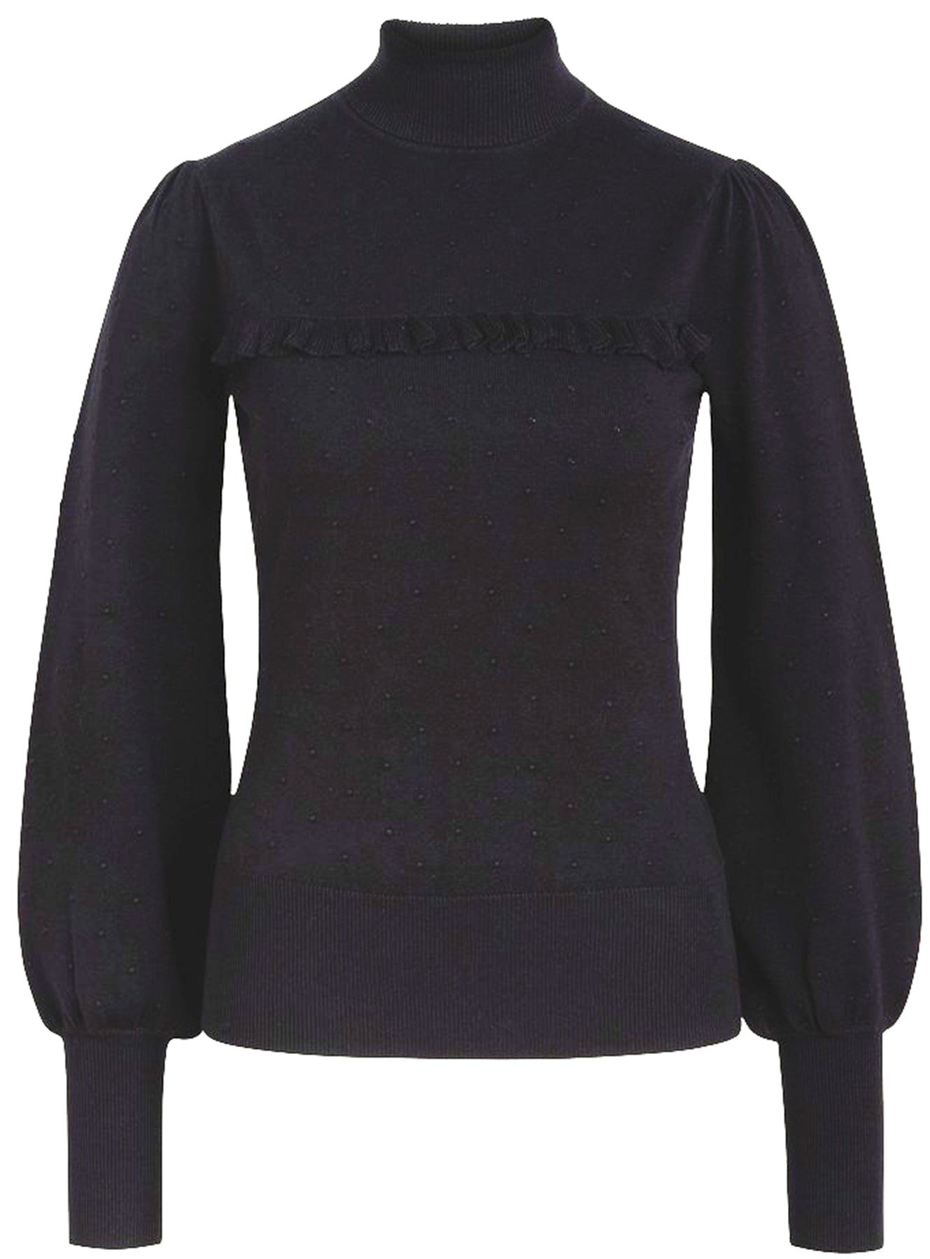 King_Louie_JADA_DROPLET_Vintage_RUFFEL_Rueschen_ROLLKRAGEN_Langarm_PULLOVER_Oberteil_-_Schwarz_killer_kirscheGmnHoyQpmYU4f