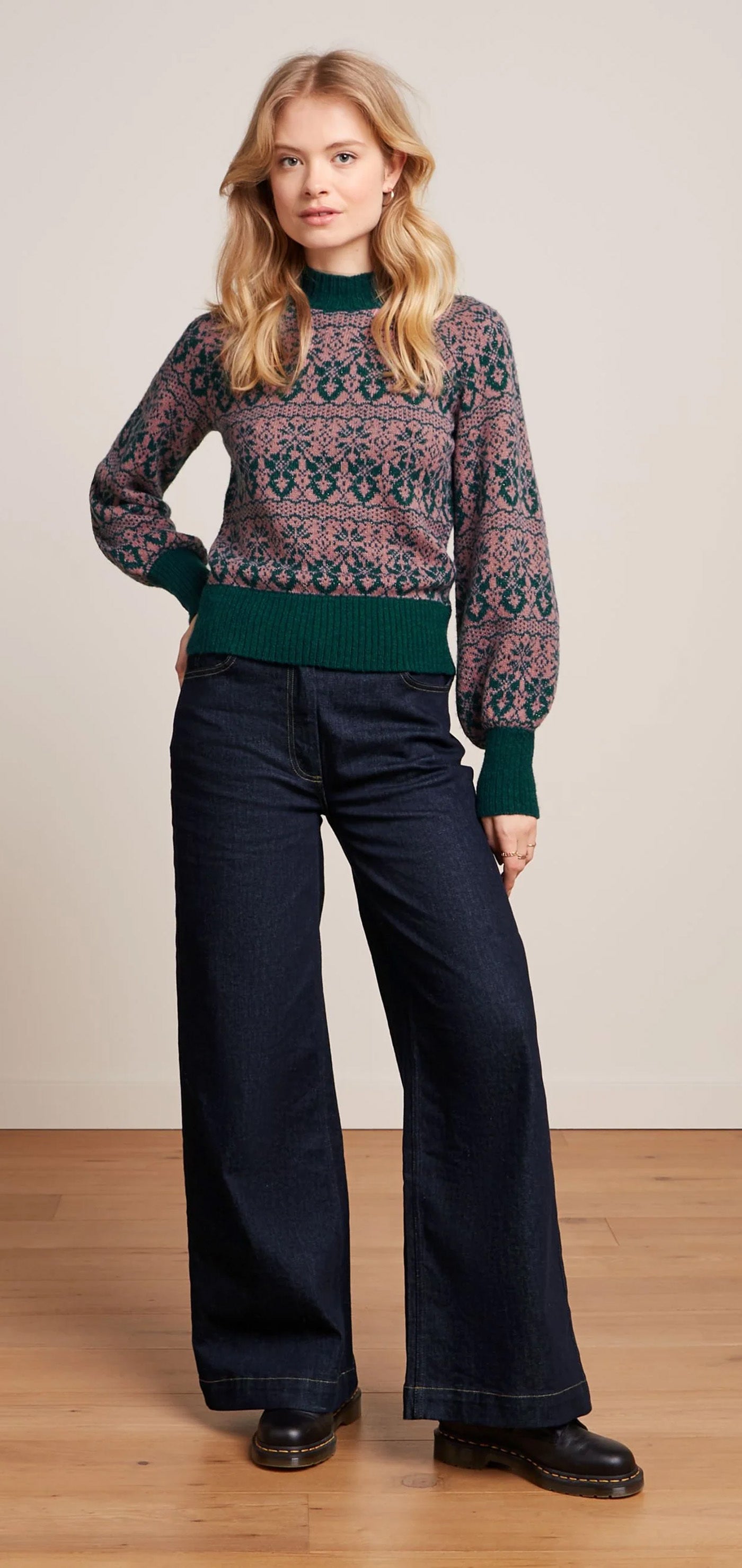 King_Louie_JEANIE_DUCHESS_Fair_Isle_Vintage_Strick_PULLOVER__Oberteil_-_Pine_Green-2