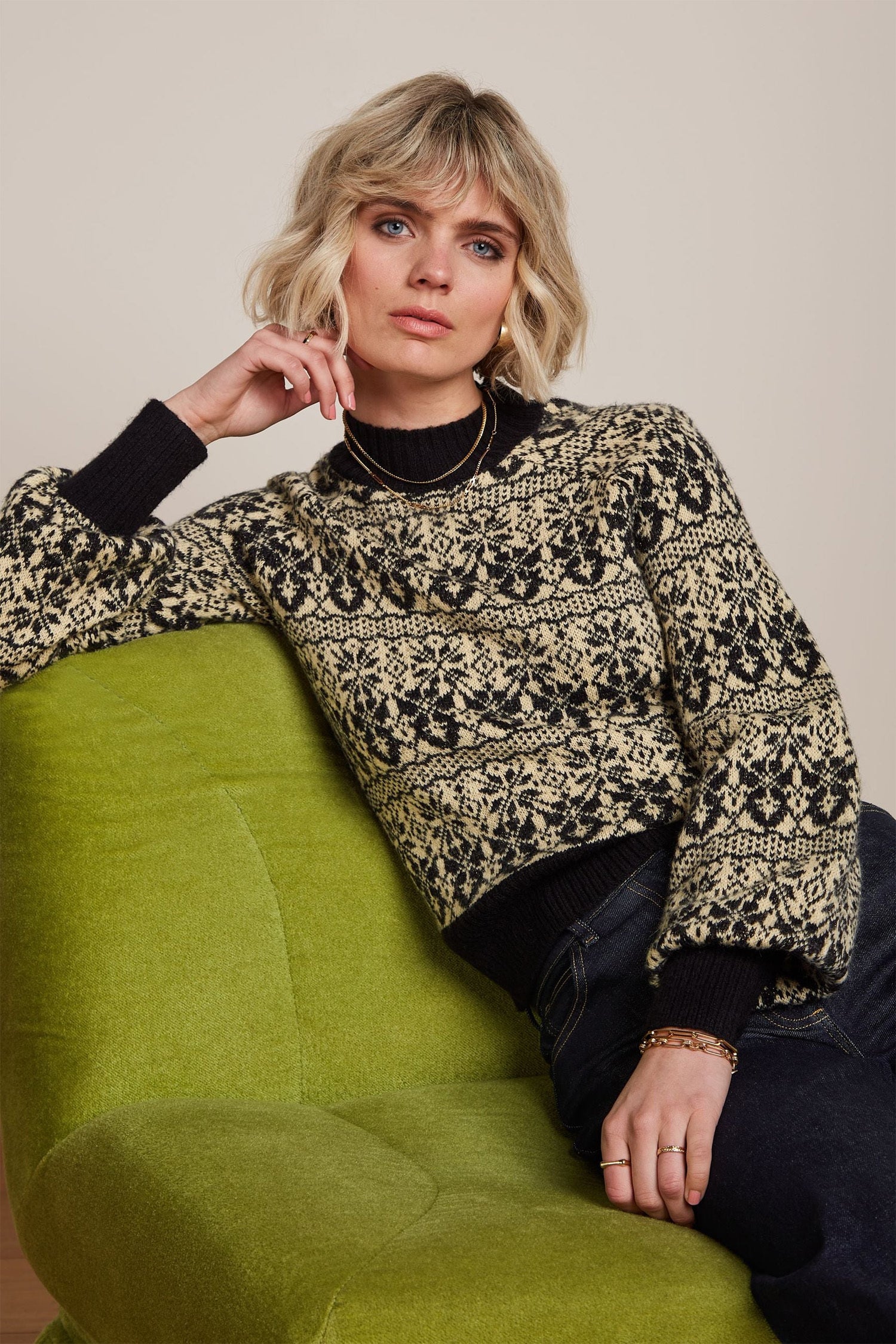 King_Louie_JEANIE_DUCHESS_Fair_Isle_Vintage_Strick_PULLOVER__Oberteil_-_schwarz-1