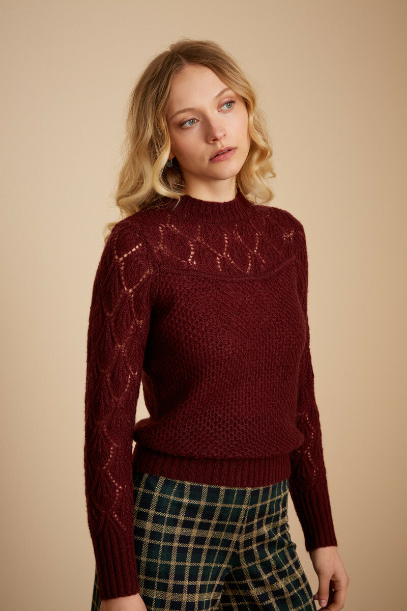 King_Louie_JEANNIE_FARFALLE_Retro_LOCHMUSTER_Sweater_PULLOVER_Weinrot_killer_kirsche_2B9Eim4sIDUiej