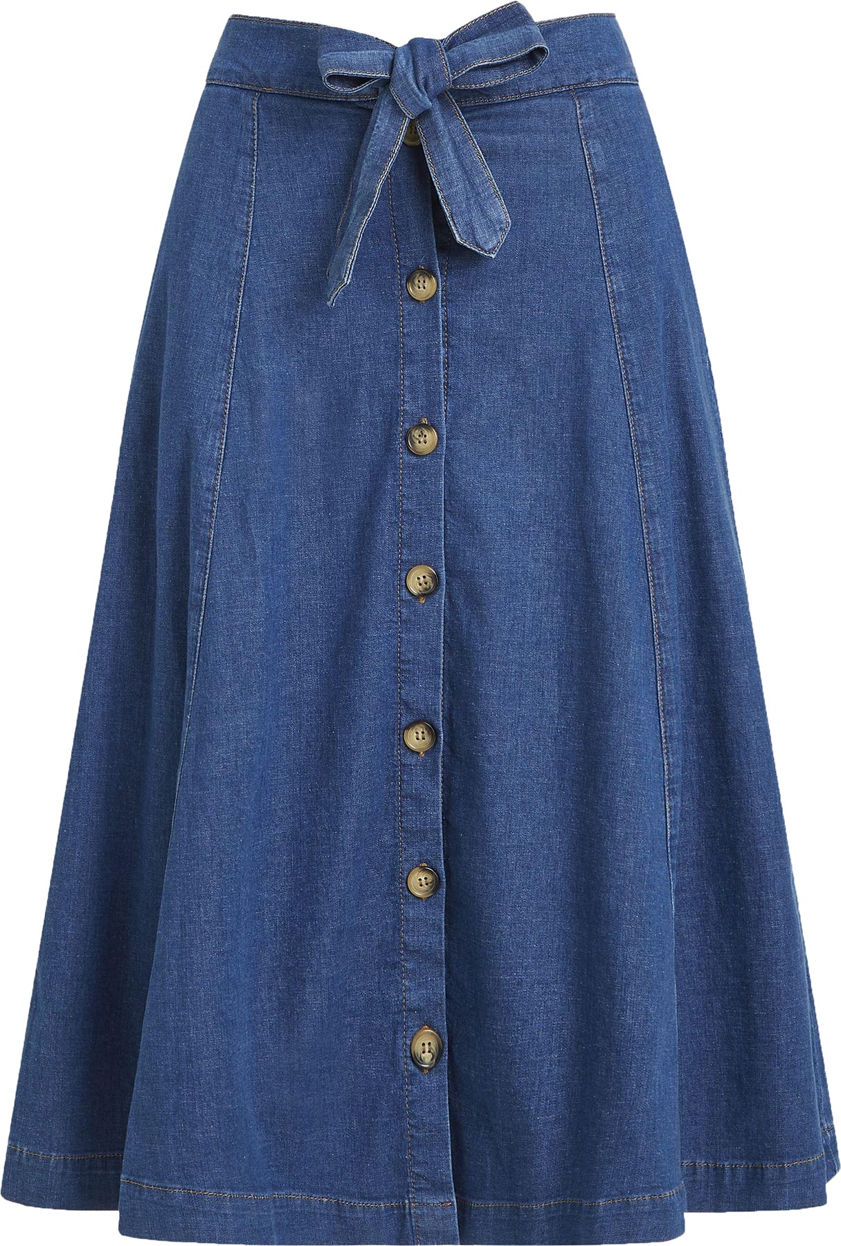 King_Louie_JUDY_CHAMBRAY_Retro_JEANS_Buttoned_50s_High_Waist_A-LINIE_ROCK_Skirt_Killer_Kirsche-1