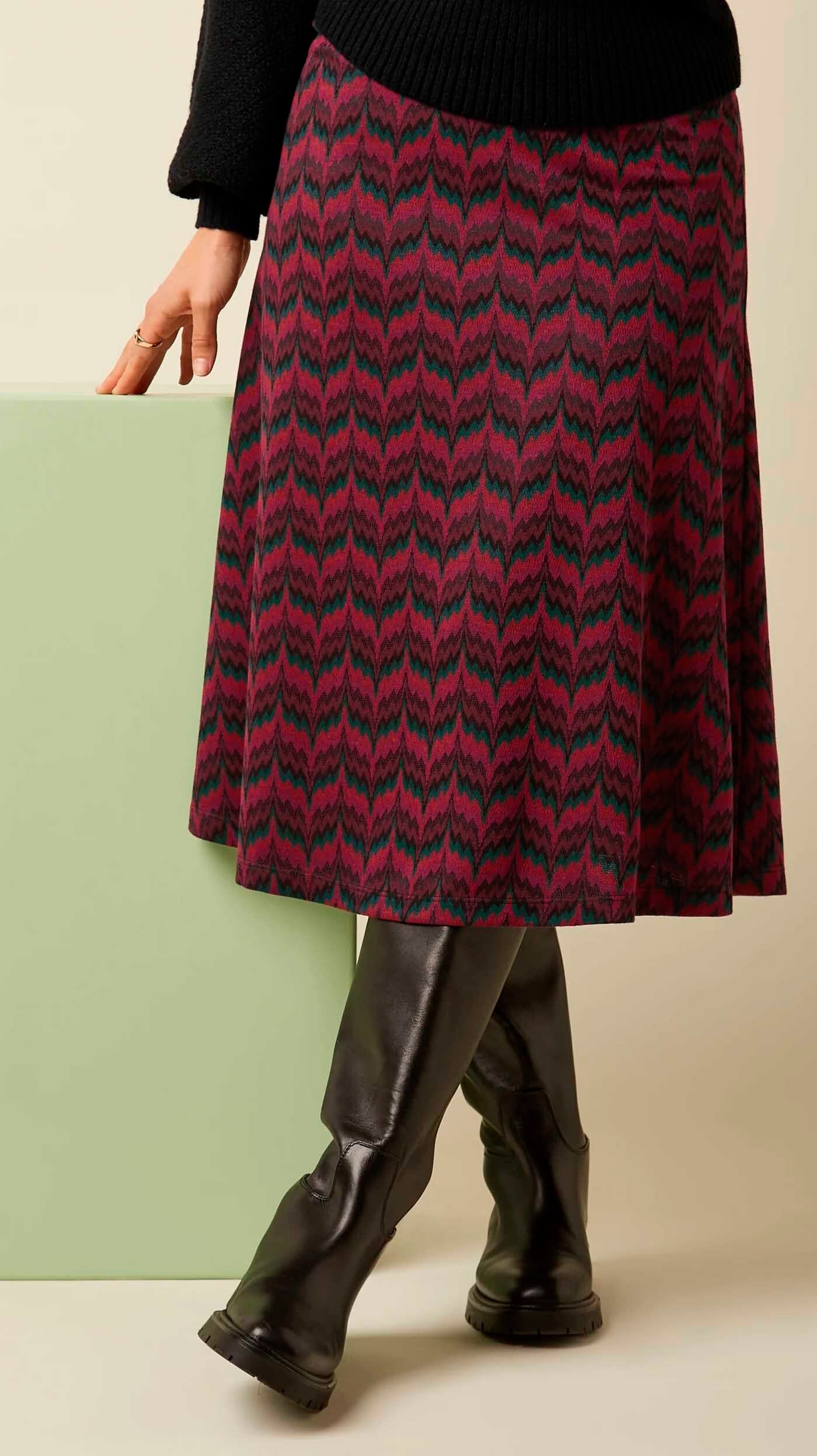 King_Louie_JUNO_ESTELLE_Zigzag_Vintage_Zick_Zack_Muster_A-Linie_SKIRT_Strick_Rock_-_Mehrfarbig-1