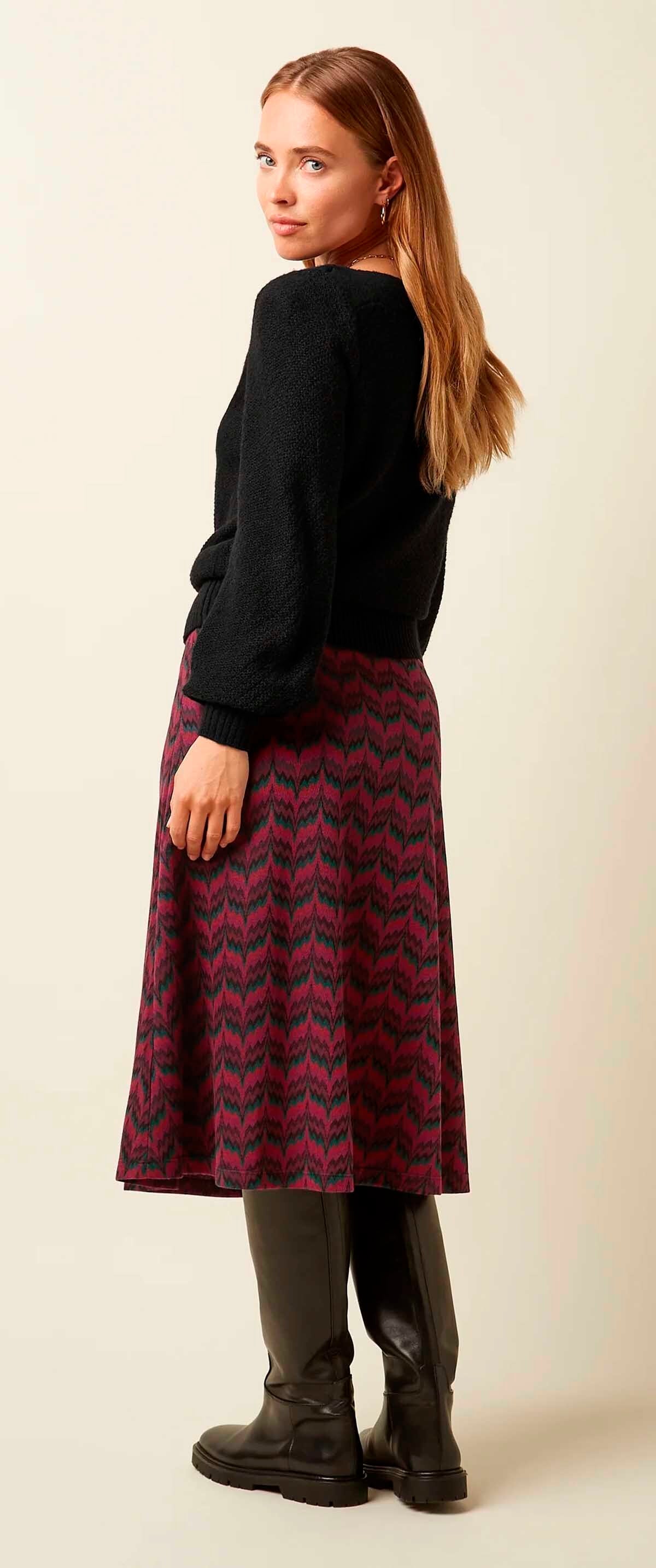 King_Louie_JUNO_ESTELLE_Zigzag_Vintage_Zick_Zack_Muster_A-Linie_SKIRT_Strick_Rock_-_Mehrfarbig-3