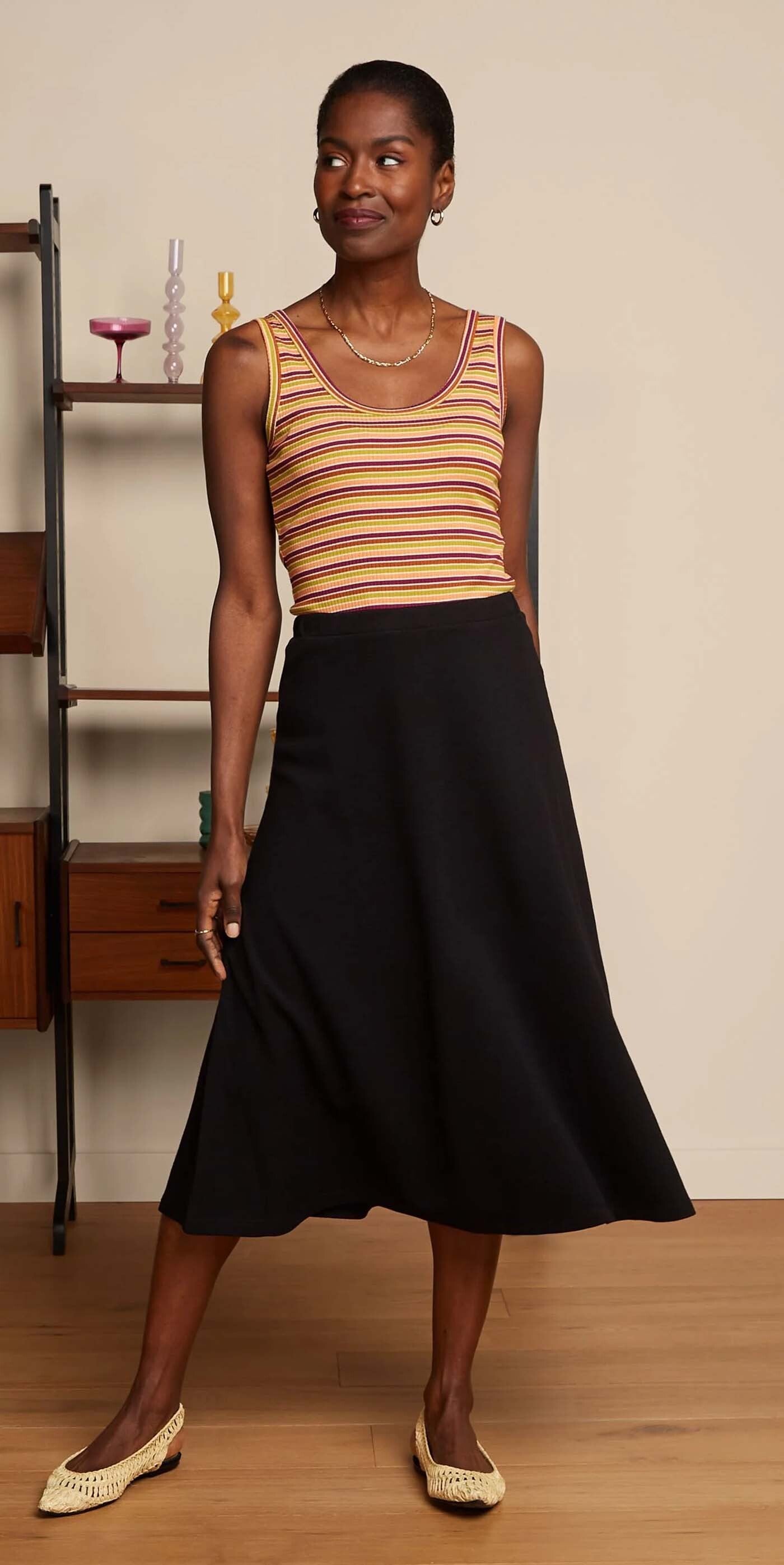 King_Louie_JUNO_MILANO_CREPE_Vintage_BASIC_Plain_A-Linie_SKIRT_Rock__Schwarz-2