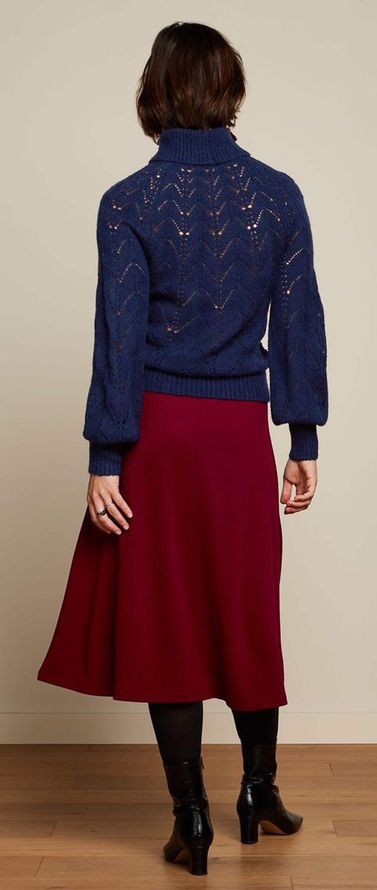 King_Louie_JUNO_MILANO_CREPE_Vintage_BASIC_Plain_ALinie_SKIRT_Rock_Weinrot-3