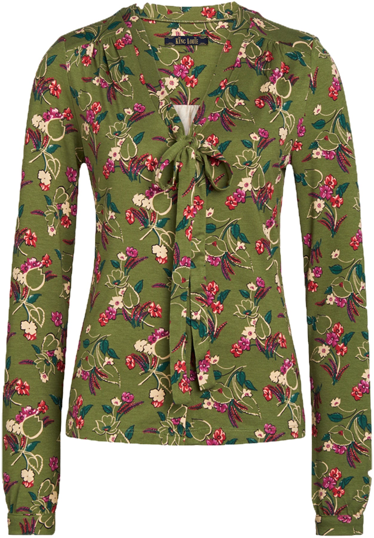 King_Louie_KANSAS_Vintage_FLORAL_Blumen_Langarm_SCHLUPPENBLUSE_killer_kirsche