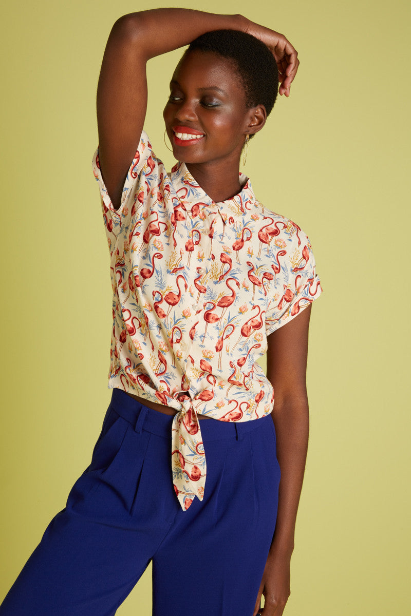 King_Louie_Knot_Blouse_Sonny_Tropical_Hibiskus_Flamingo_Kurzarm_BLUSE_Hawaii_Hemd_killer_kirsche_2tRpy6QYfA9iZI