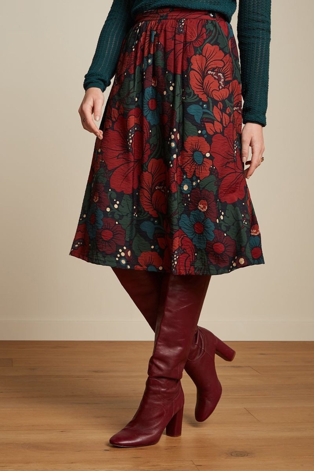 King_Louie_LAYLA_GOSSIP_Blumen_FLOWERS_A-Linien_Vintage_SKIRT_Rock_killer_kirsche_1