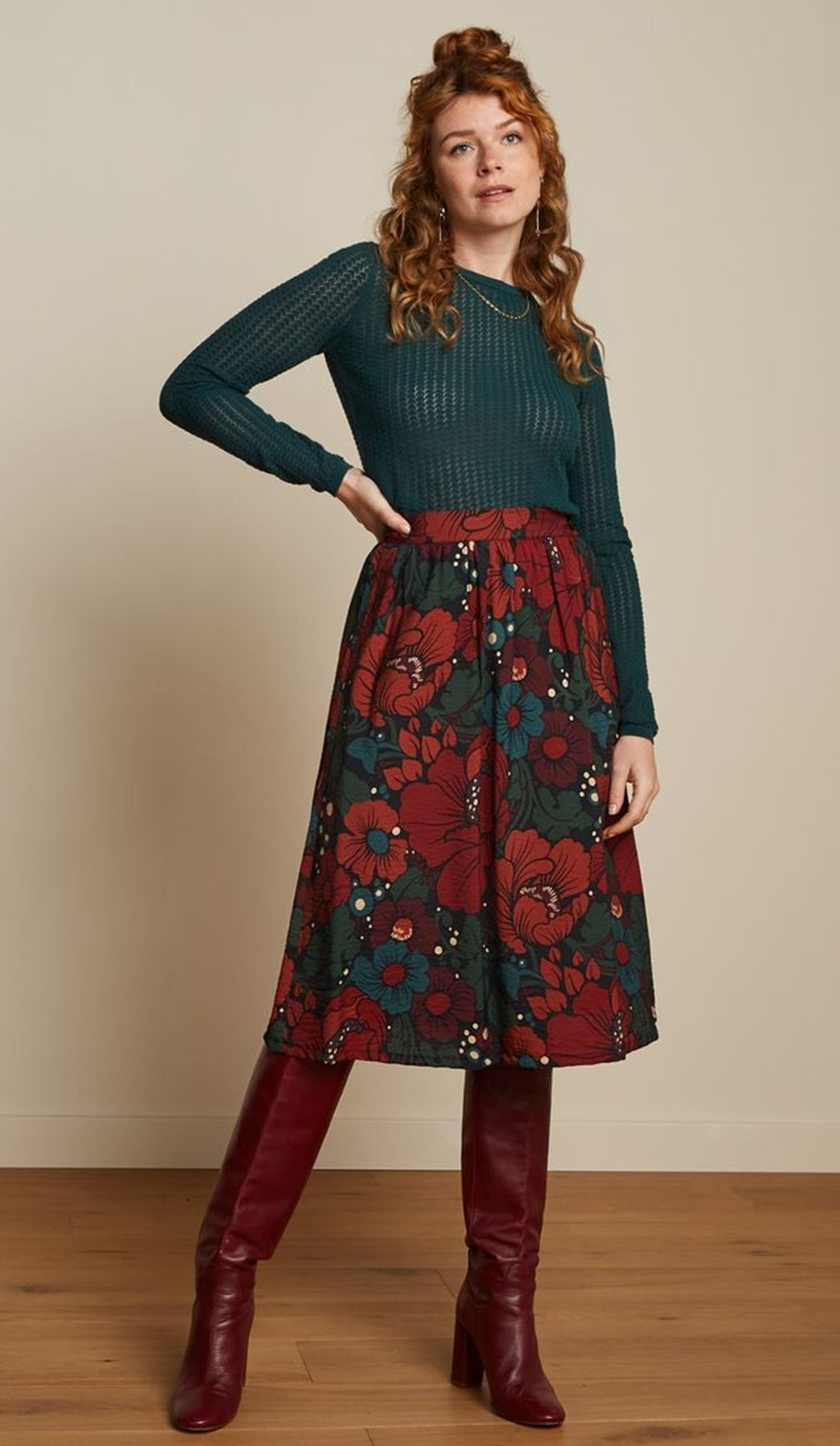 King_Louie_LAYLA_GOSSIP_Blumen_FLOWERS_A-Linien_Vintage_SKIRT_Rock_killer_kirsche_2