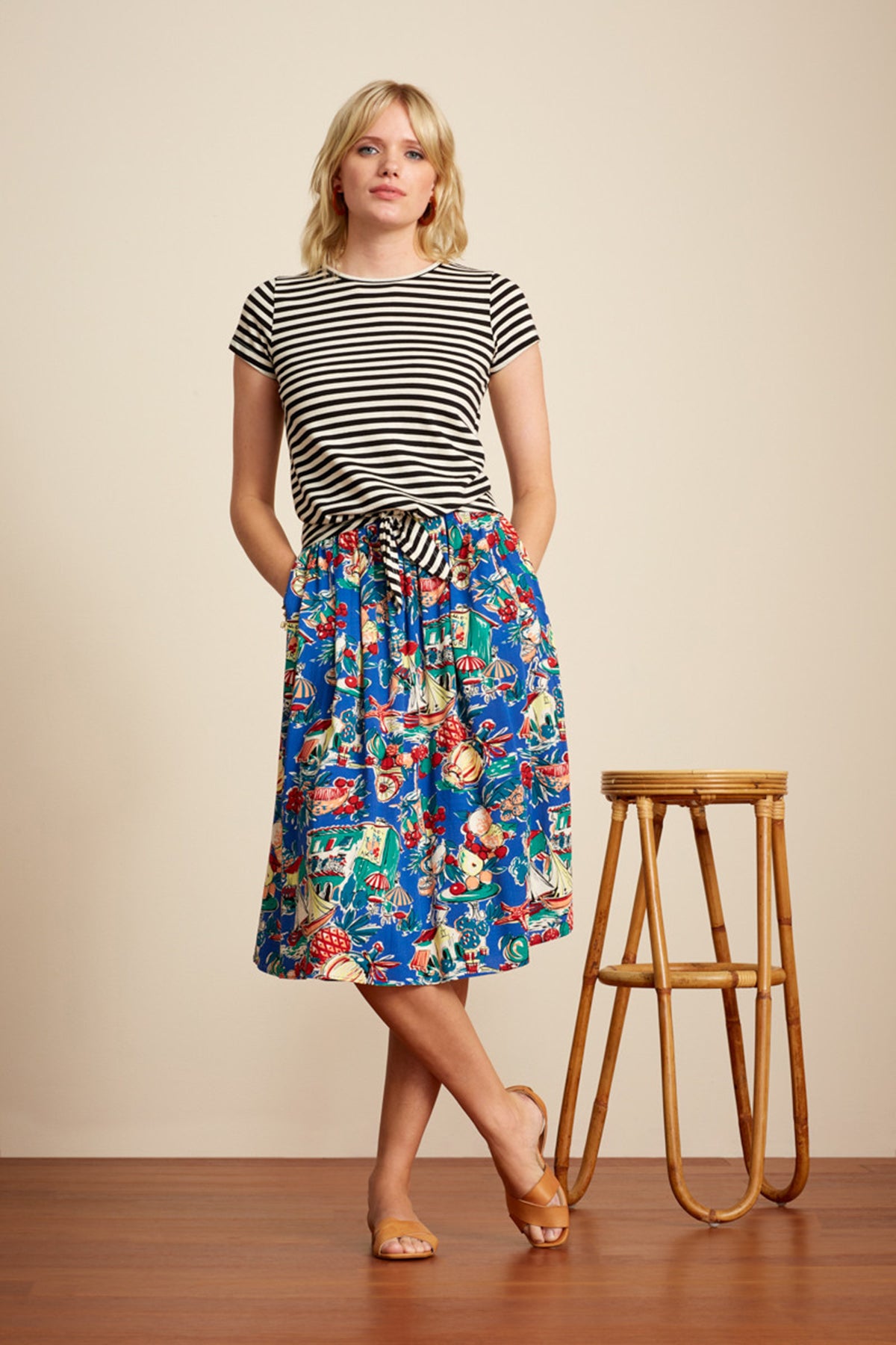 King_Louie_LAYLA_TIKI_BAHIA_Sailor_Retro_Vintage_A-Linie_SKIRT_Rock_killer_kirsche_2