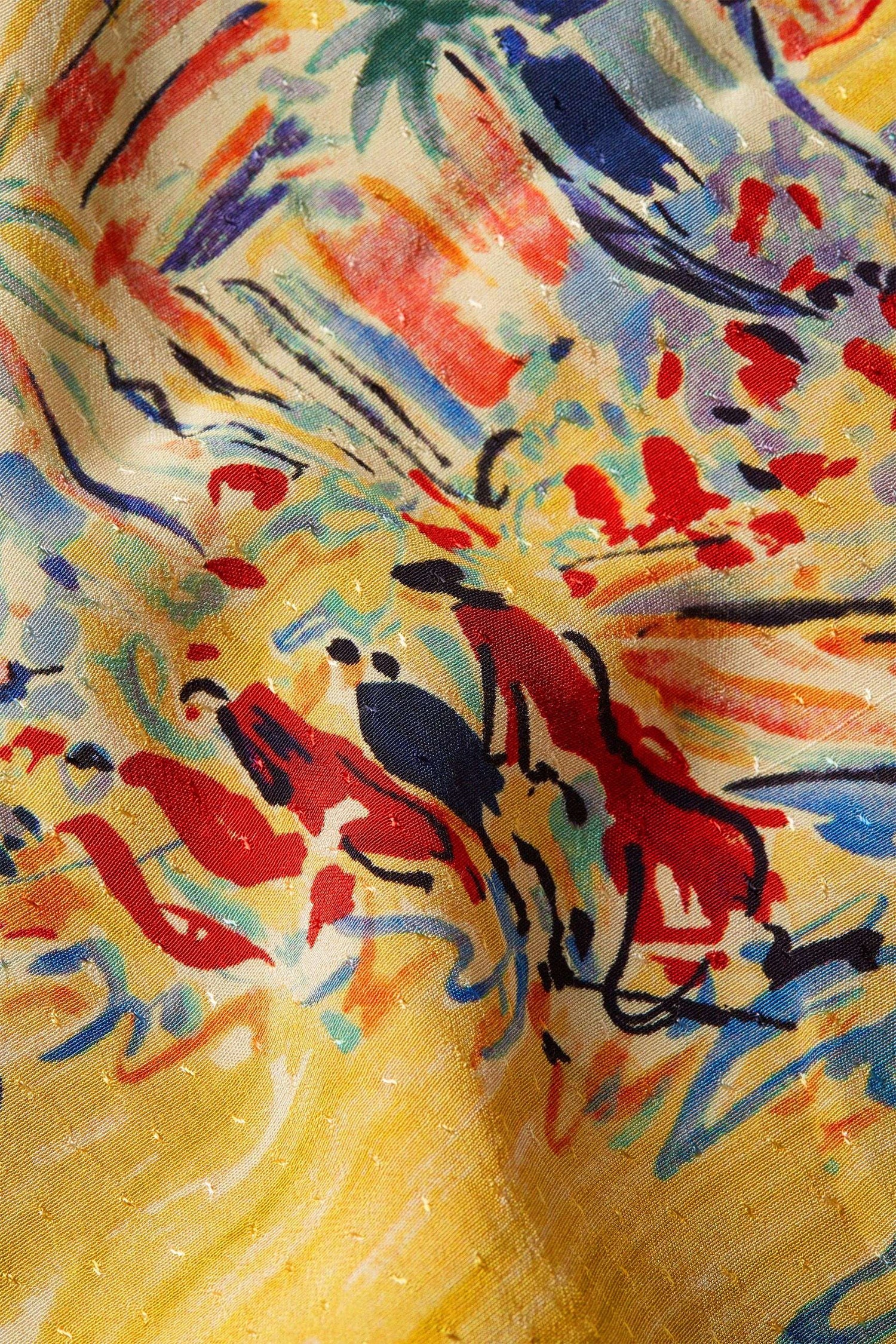 King_Louie_LENNY_SERAFINI_Vintage_Tropical_Tiki_Artwork_Blueten_Traeger_A-Linie_KLEID_Dress_-_Tuscan_Yellow-5QgsLHJI6AT4Bk