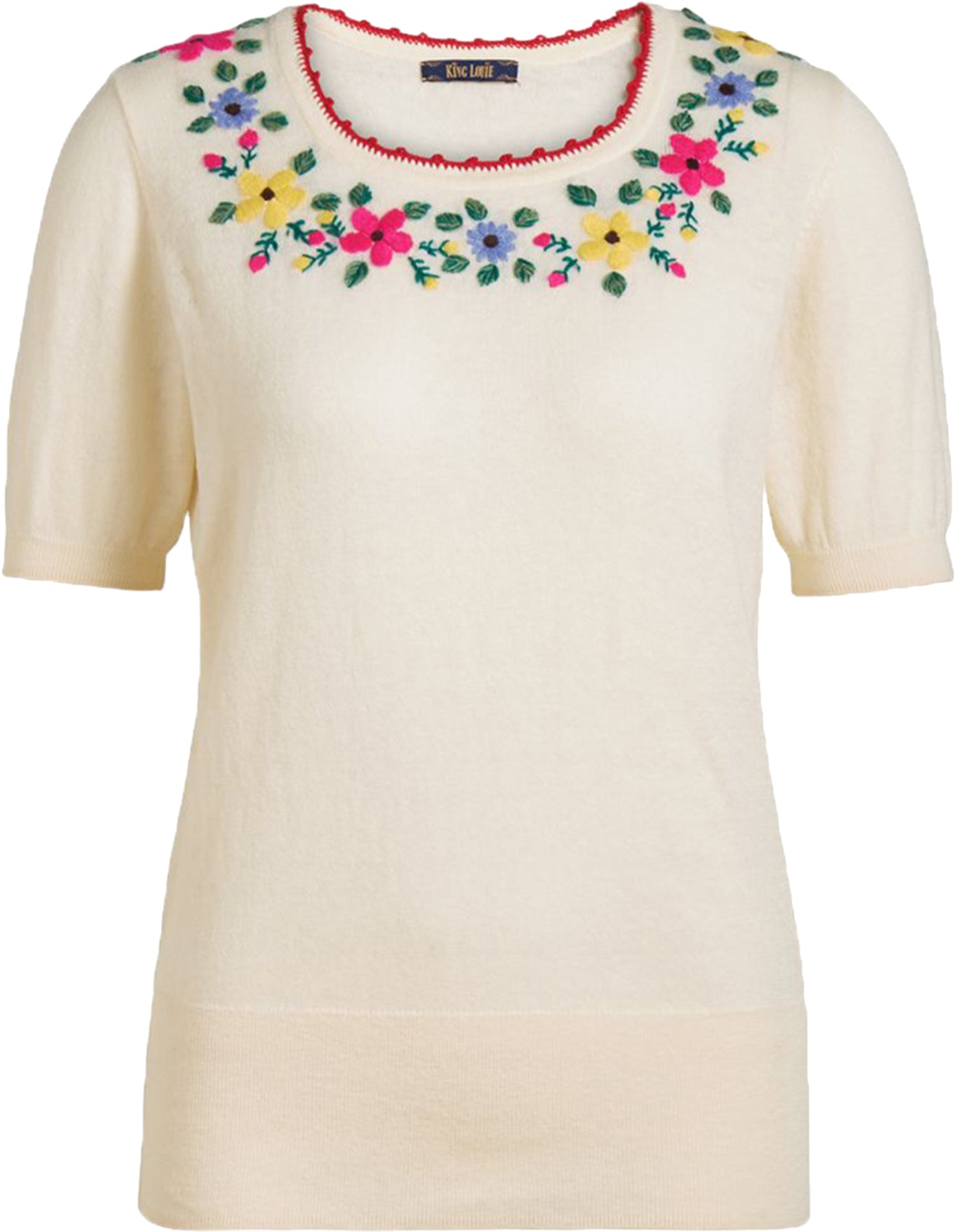 King_Louie_LEXI_GRAPPA_Vintage_EMBROIDERED_Blumen_Shirt_TOP_Oberteil_killer_kirsche