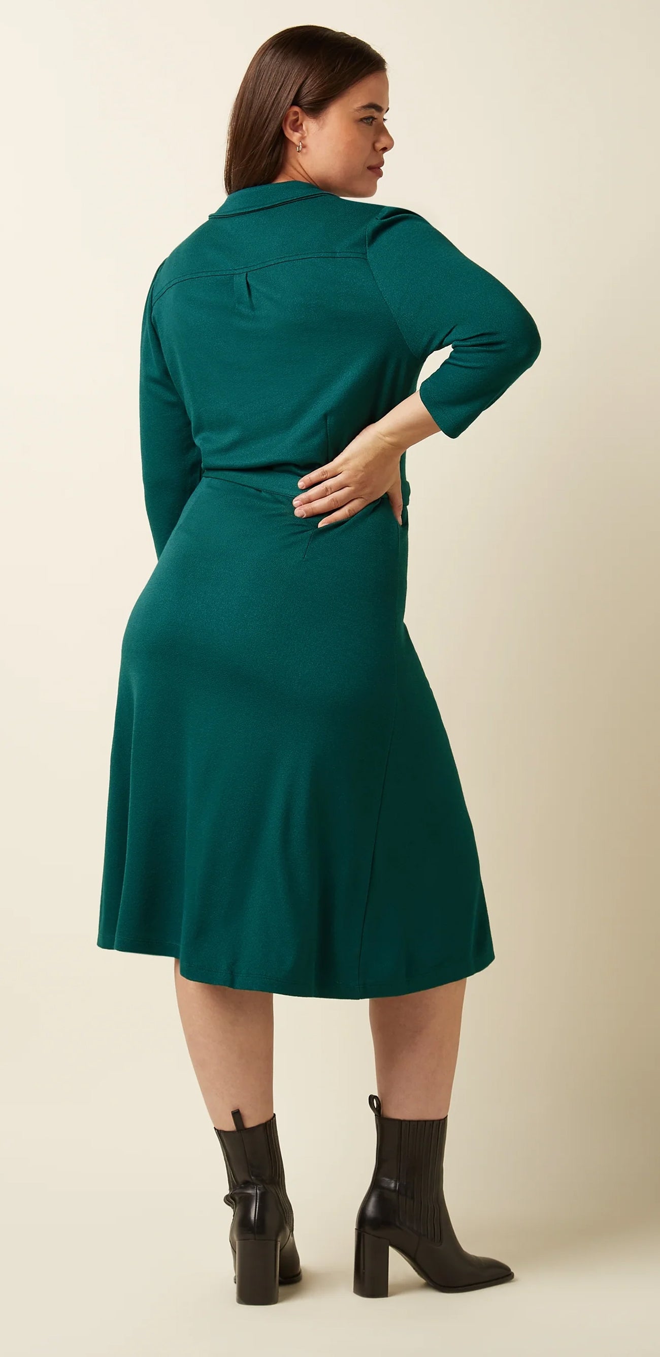 King_Louie_LOLA_MILANO_Vintage_Crepe_Classic_Retro_A-LINIE_DRESS_Kleid_-_Spruced_Green-3