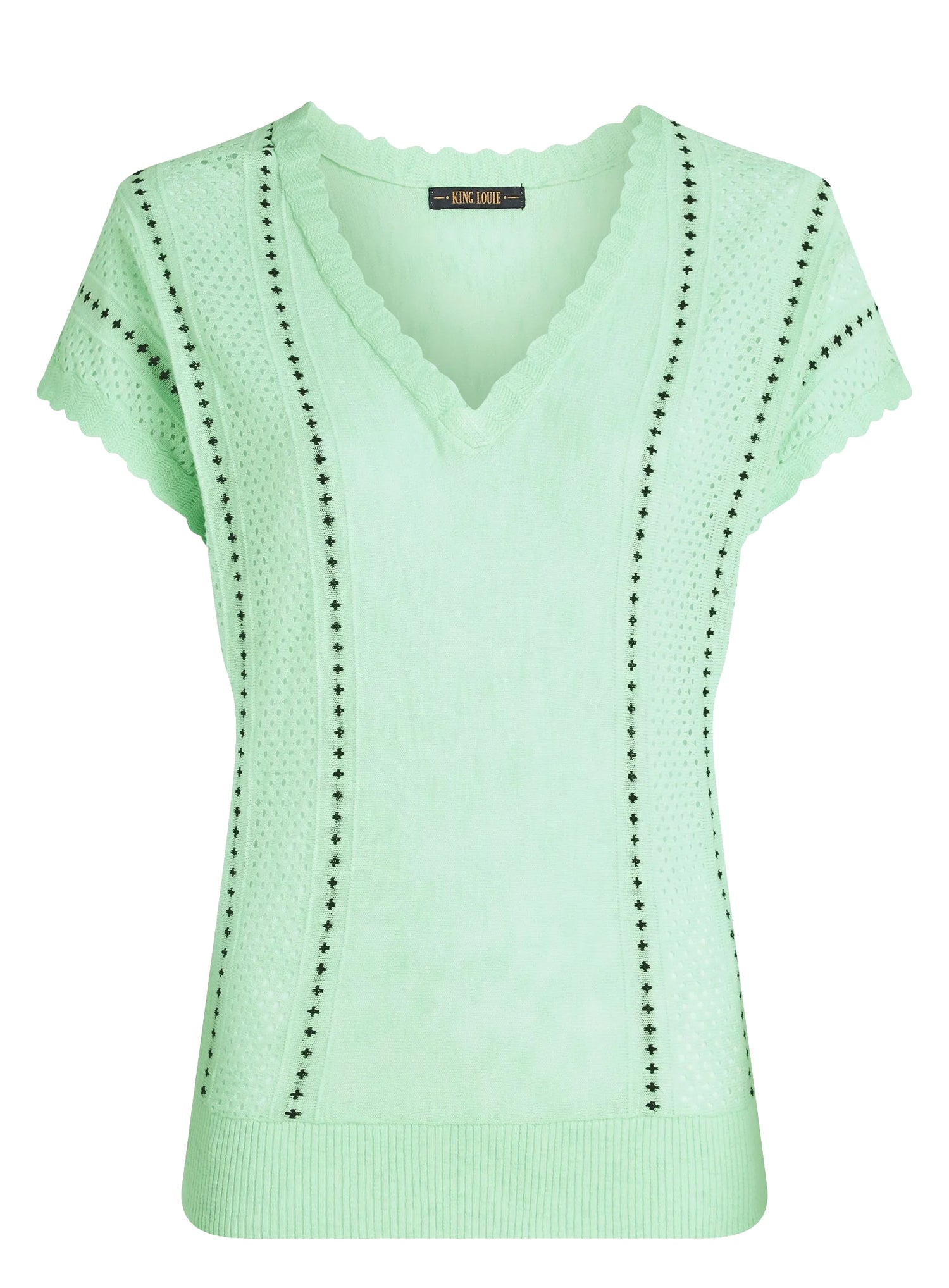 King_Louie_LYRA_MAREA_Vintage_LOCHMUSTER_Retro_V-Neck_Kurzarm_Shirt__Cameo_Green-4