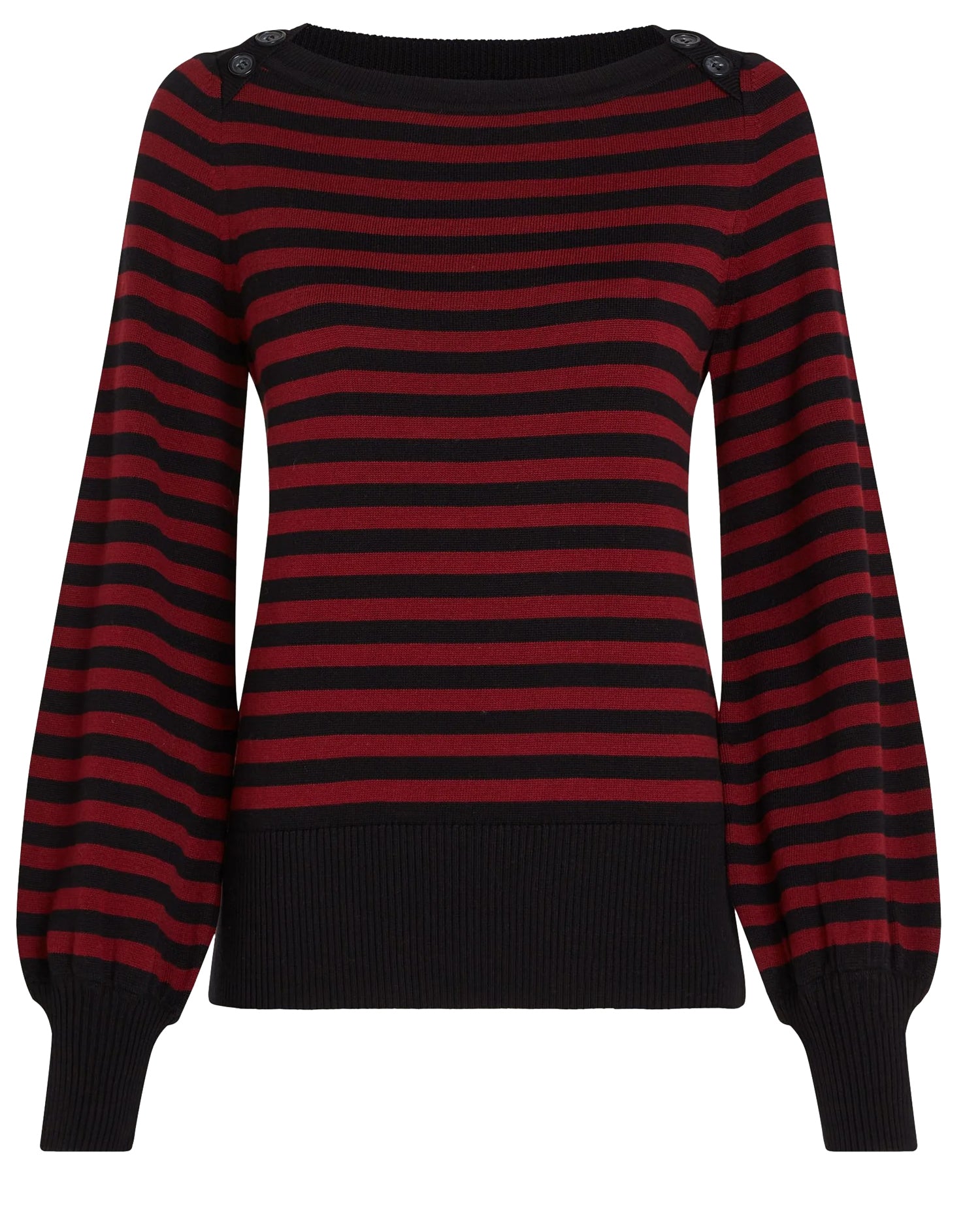 King_Louie_MARIE_BELL_LOOP_Stripe_Streifen_U-Boot_Langarm_PULLOVER__Sweater_-_Weinrot-3