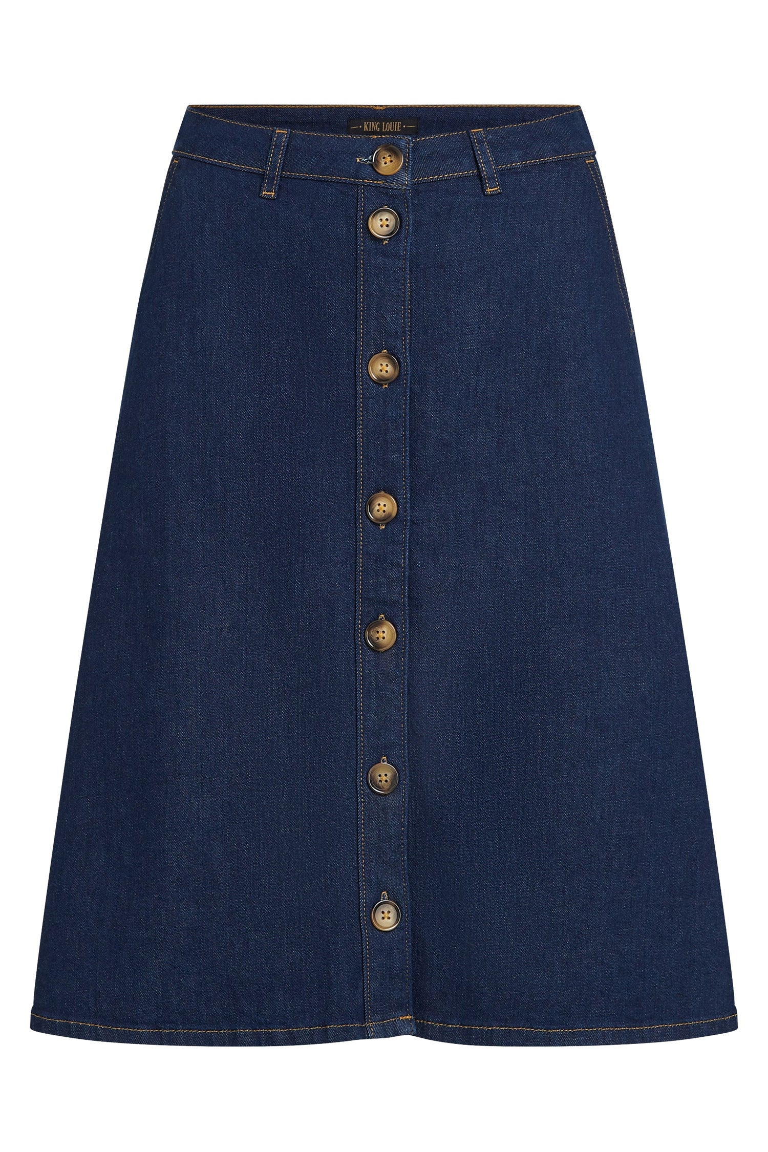 King_Louie_MARIE_DENIM_Retro_JEANS_Buttoned_50s_High_Waist_A-LINIE_ROCK_Skirt_-_Onyx_Denim-4