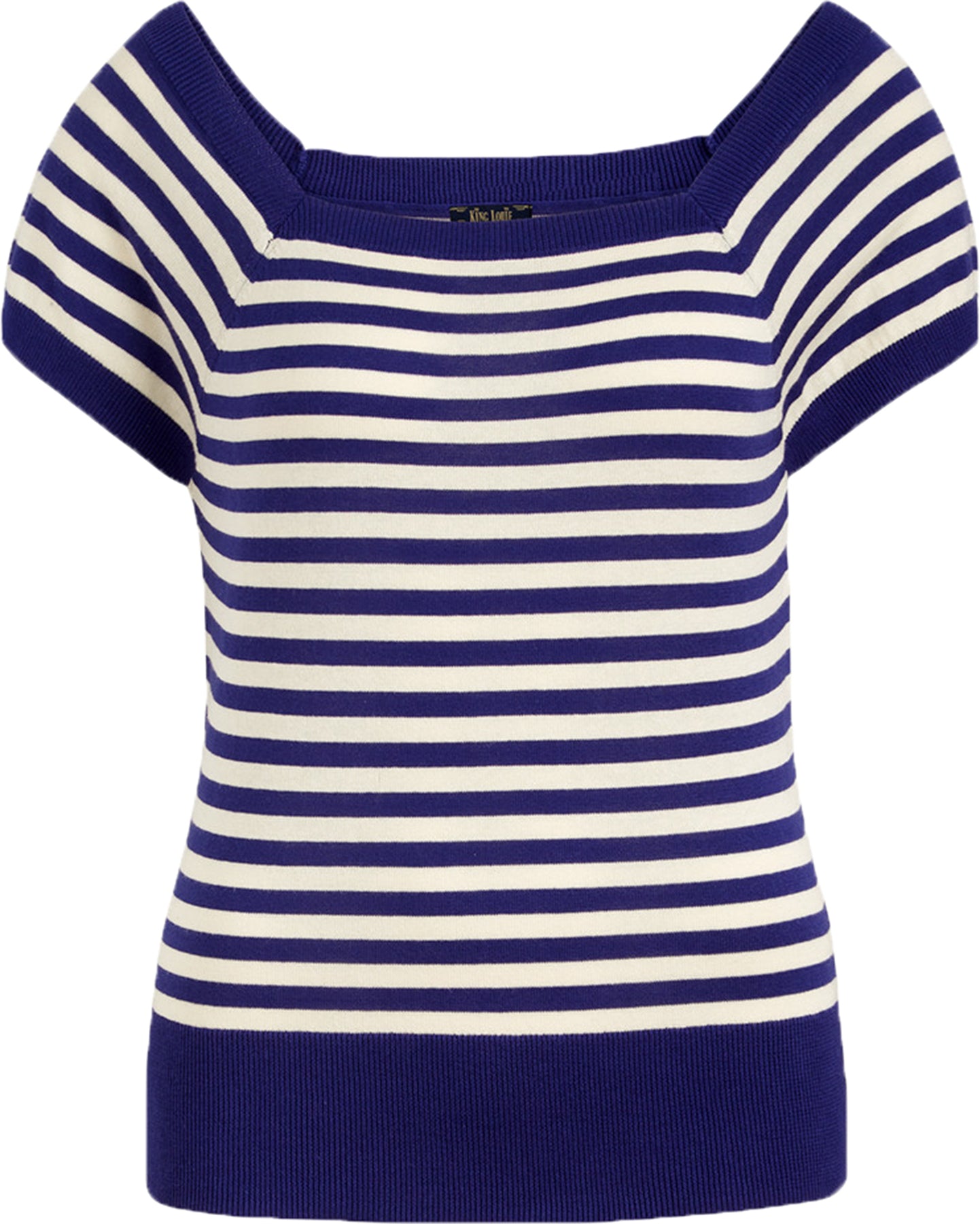 King_Louie_MARIE_STRIPE_Retro_STREIFEN_Sailor_FEINSTRICK_SHIRT_Oberteil_Blau_Killer_Kirsche-1