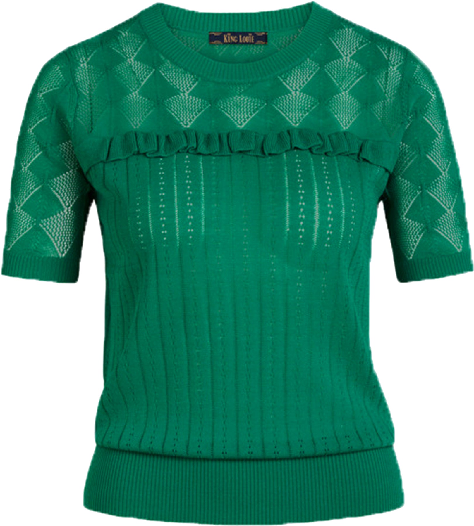 King_Louie_MOONSTONE_Vintage_RUFFLE_Lochmuster_Kurzarm_SHIRT_Oberteil_Gruen_killer_kirschepRY2zWRv3kXPk