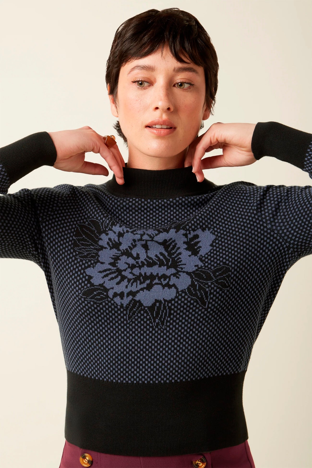 King_Louie_NILDE_AVERY_Vintage_Rosen_Retro_Strick_PULLOVER__Oberteil_-_Schwarz-1