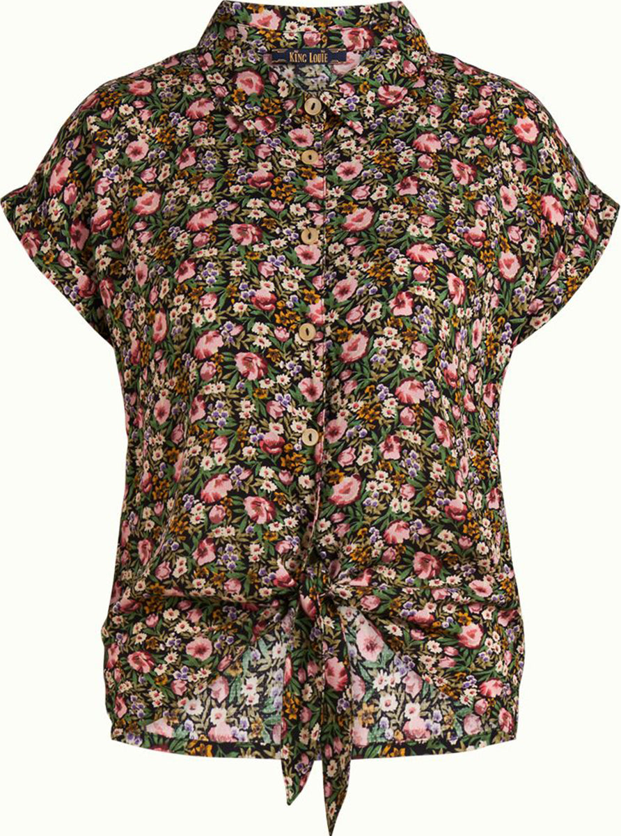 King_Louie_ODYSSEY_Vintage_FLORAL_Kurzarm_KNOT_BLOUSE_V-Neck_Bluse-2
