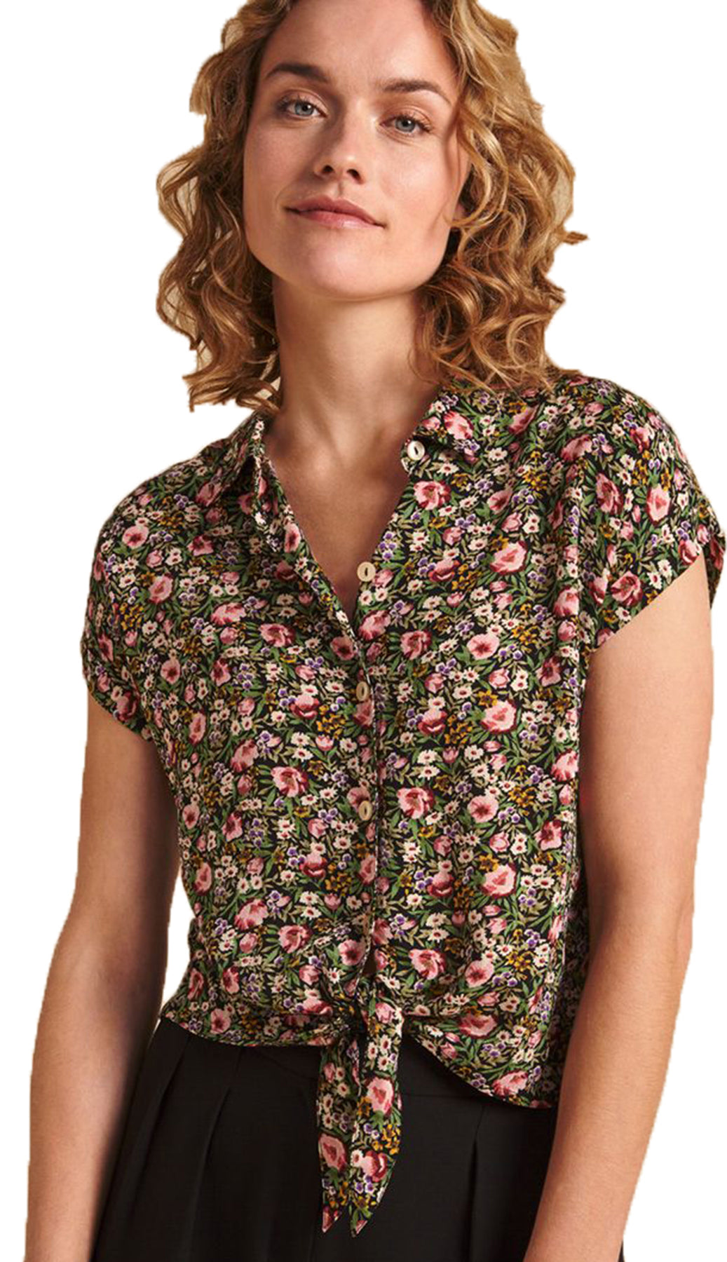 King_Louie_ODYSSEY_Vintage_FLORAL_Kurzarm_KNOT_BLOUSE_V-Neck_Bluse_killer_kirsche