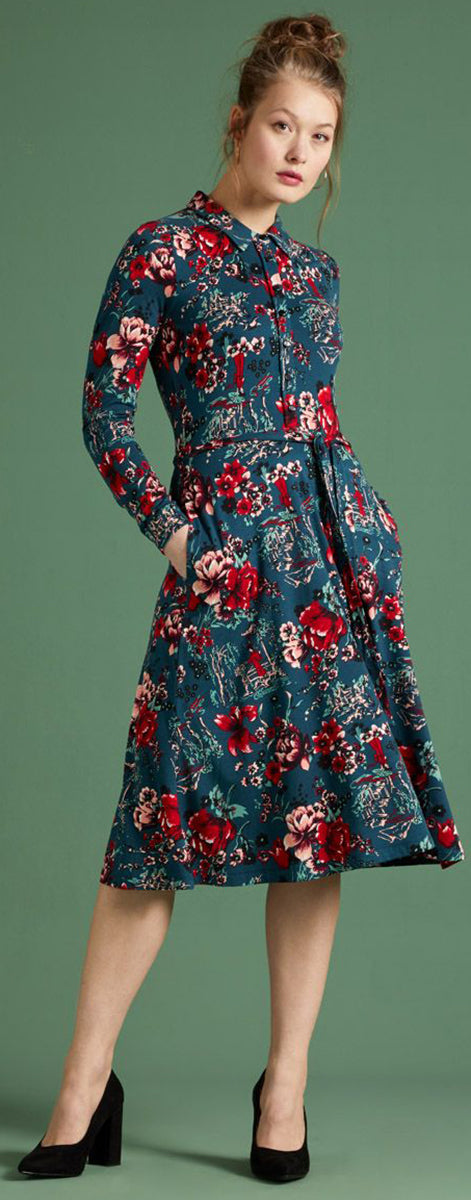 King_Louie_OLIVE_HARAJUKU_Kirschblueten_FLORAL_Langarm_A-Linie_Dress_KLEID-25Wb35oO4WMb8u